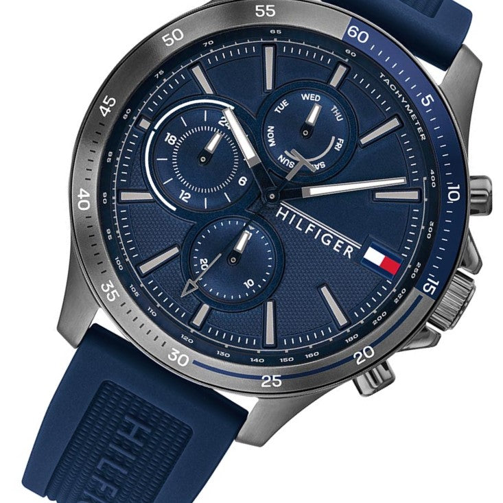 Tommy Hilfiger Blue Silicone Men's Multi-function Watch - 1791721