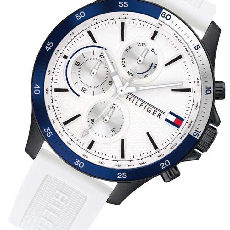 Tommy Hilfiger White Silicone Band Men's Multi-function Watch - 1791723