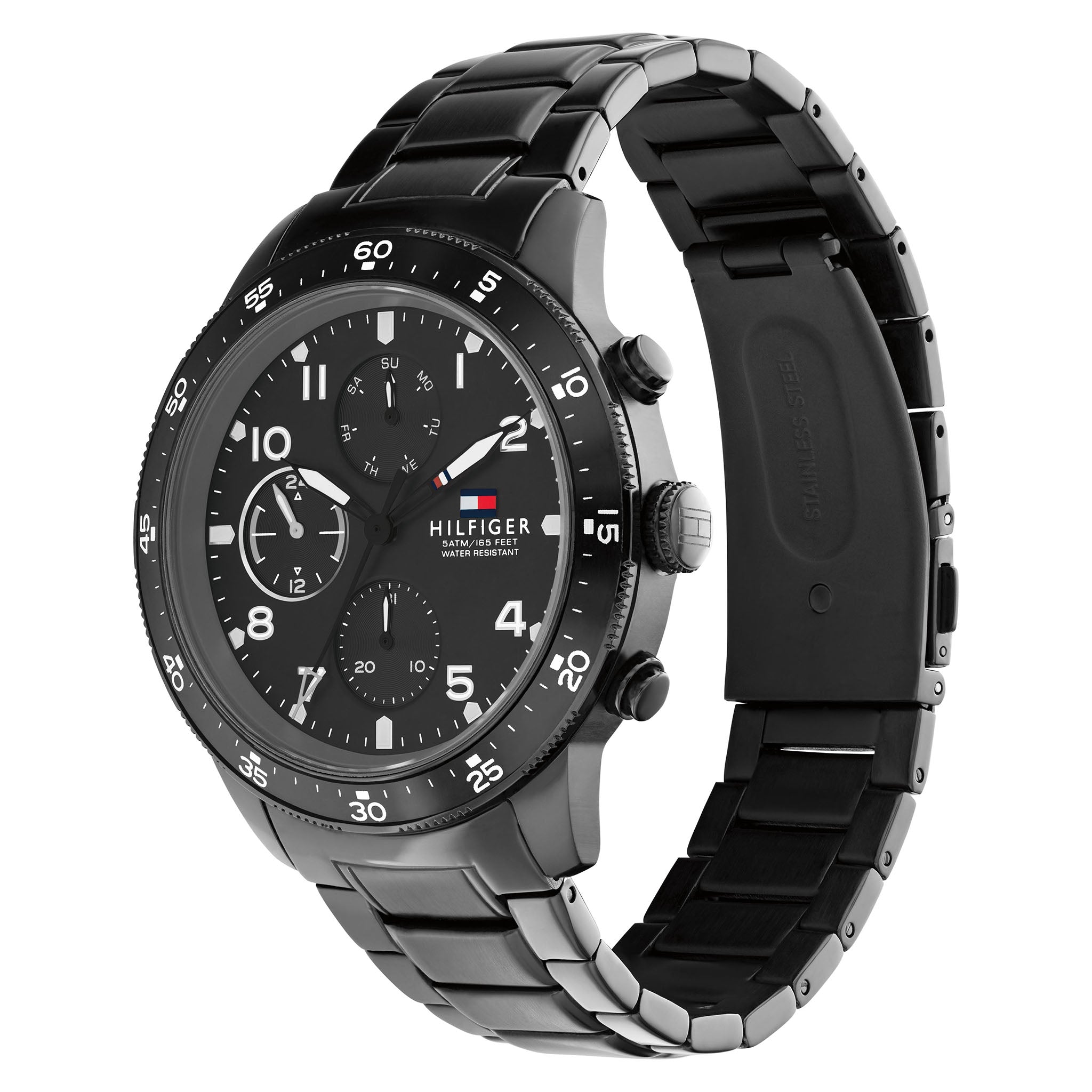 Tommy Hilfiger Black Steel Multi-function Men's Watch - 1791951