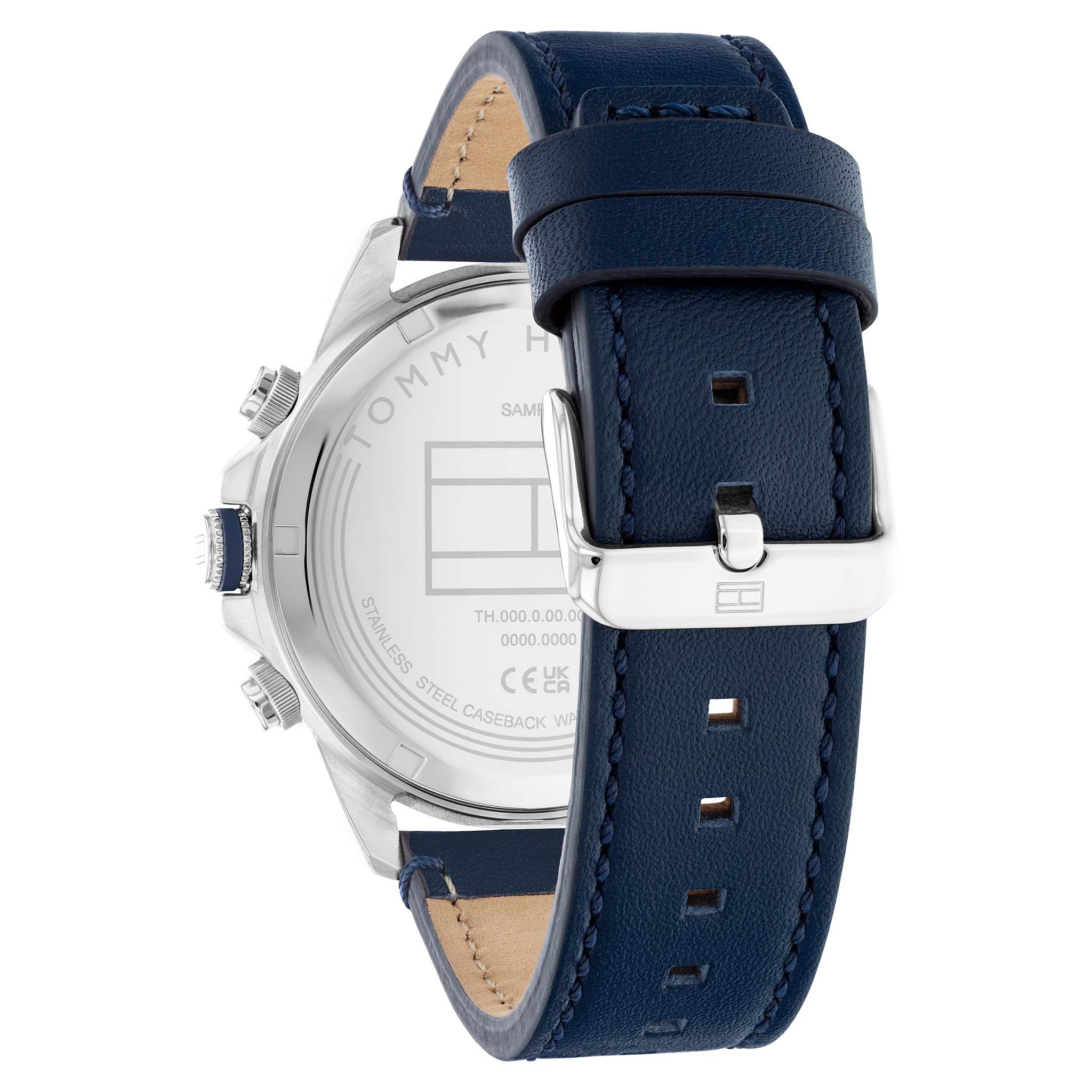 Tommy Hilfiger Navy Leather Multi-function Men's Watch - 1792063