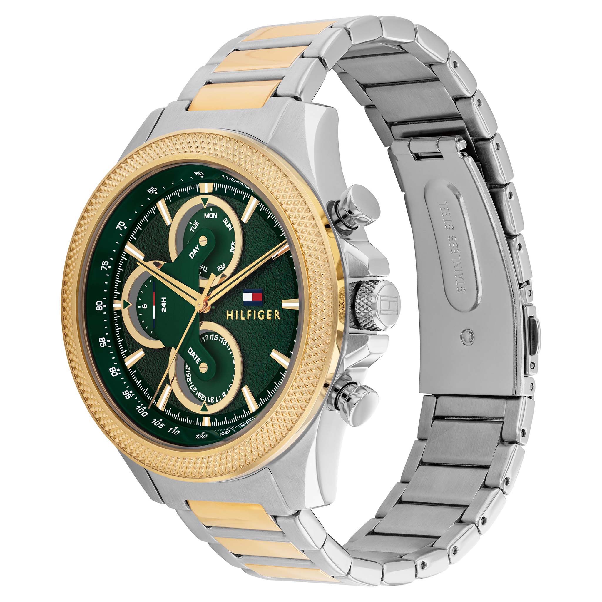 Tommy Hilfiger Two-Tone Steel Green Dial Multi-function Men's Watch - 1792079