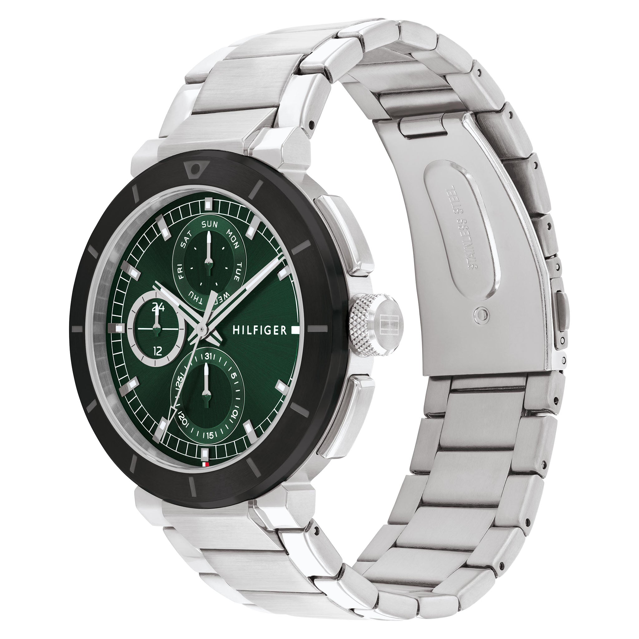 Tommy Hilfiger Stainless Steel Green Dial Multi-function Men's Watch - 1792117