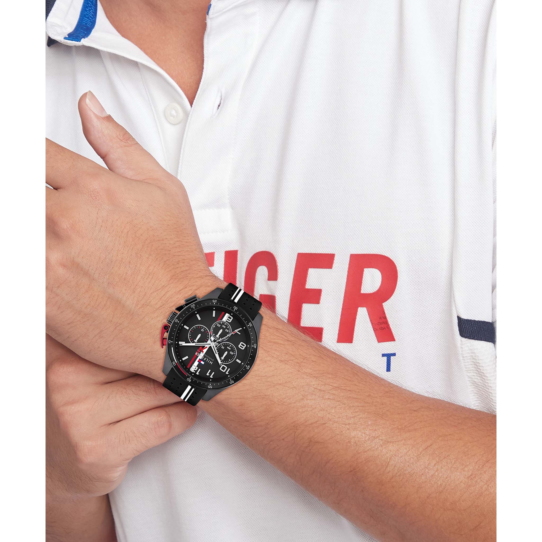 Tommy Hilfiger Black Silicone Chronograph Men's Watch - 1792168