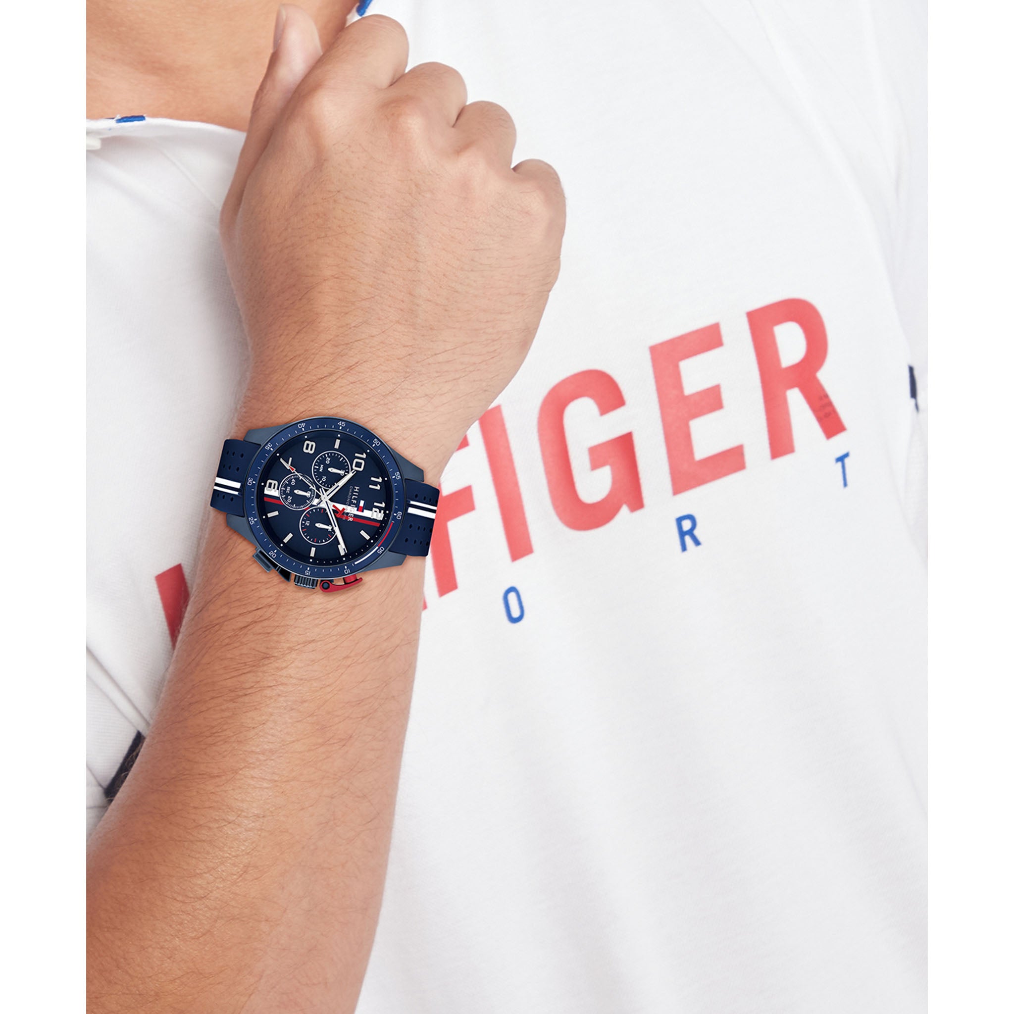 Tommy Hilfiger Blue Silicone Chronograph Men's Watch - 1792169