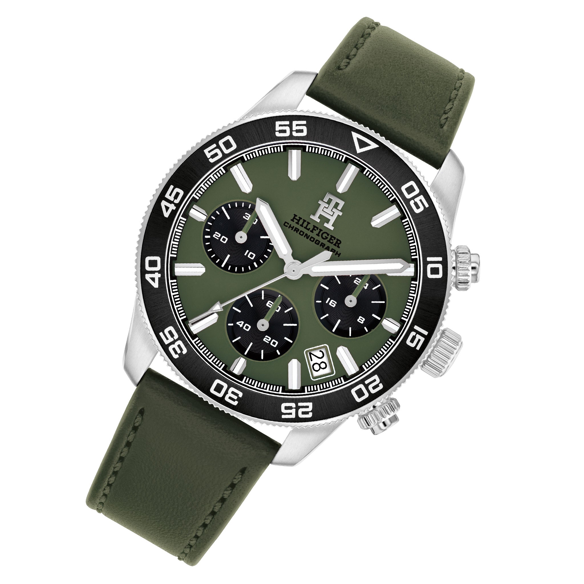 Tommy Hilfiger Green Leather Chronograph Men's Watch - 1792188
