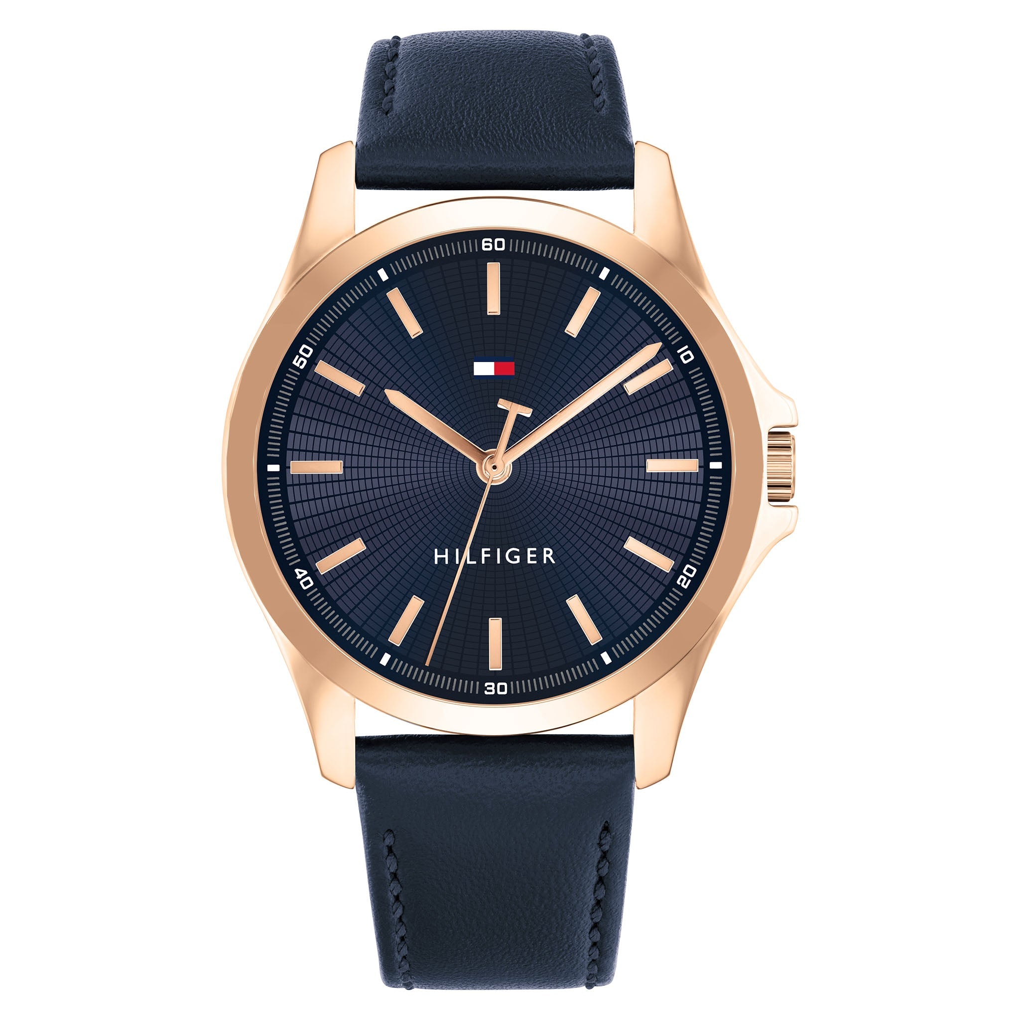 Tommy Hilfiger Blue Leather Navy Dial Men's Watch - 1792189