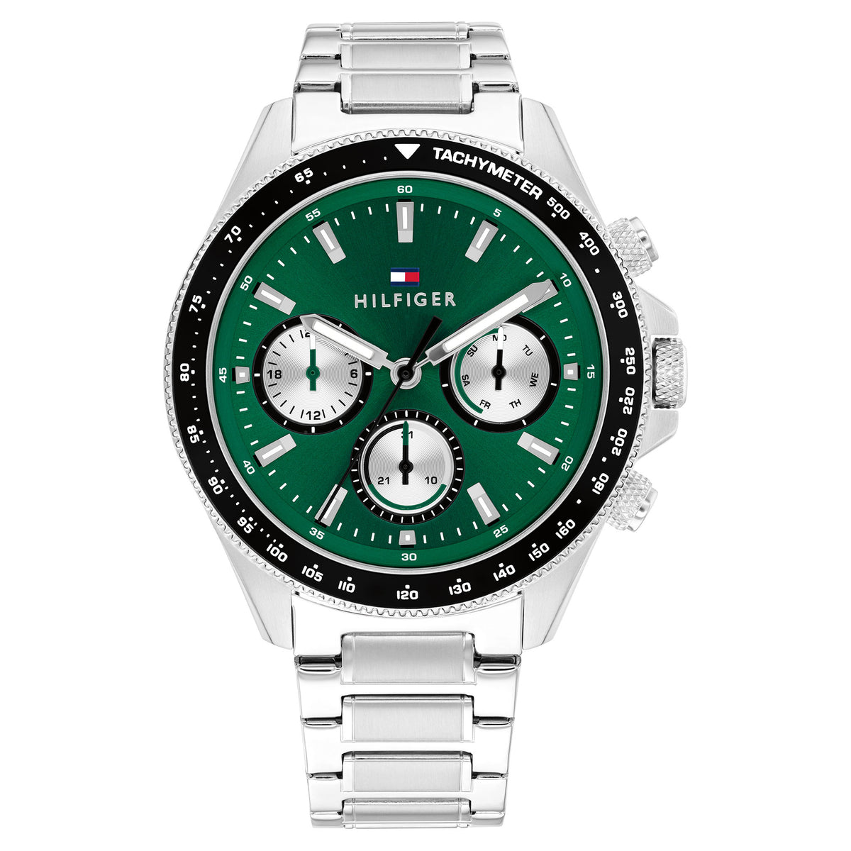 Tommy Hilfiger Stainless Steel Green Dial Multi-function Men's Watch - 1792211
