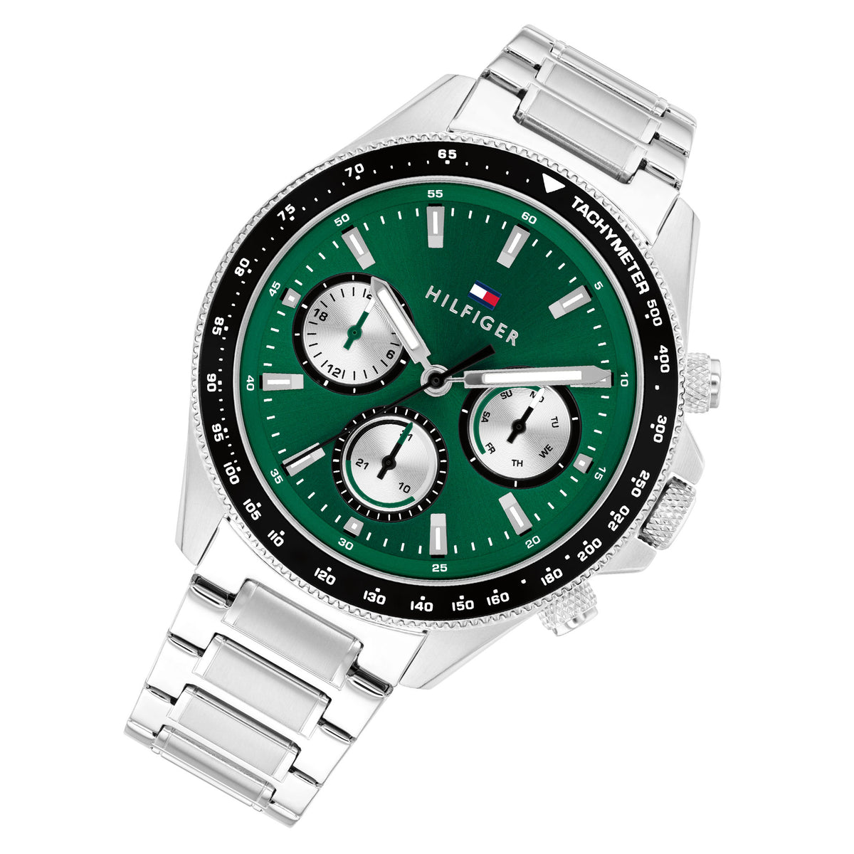 Tommy Hilfiger Stainless Steel Green Dial Multi-function Men's Watch - 1792211