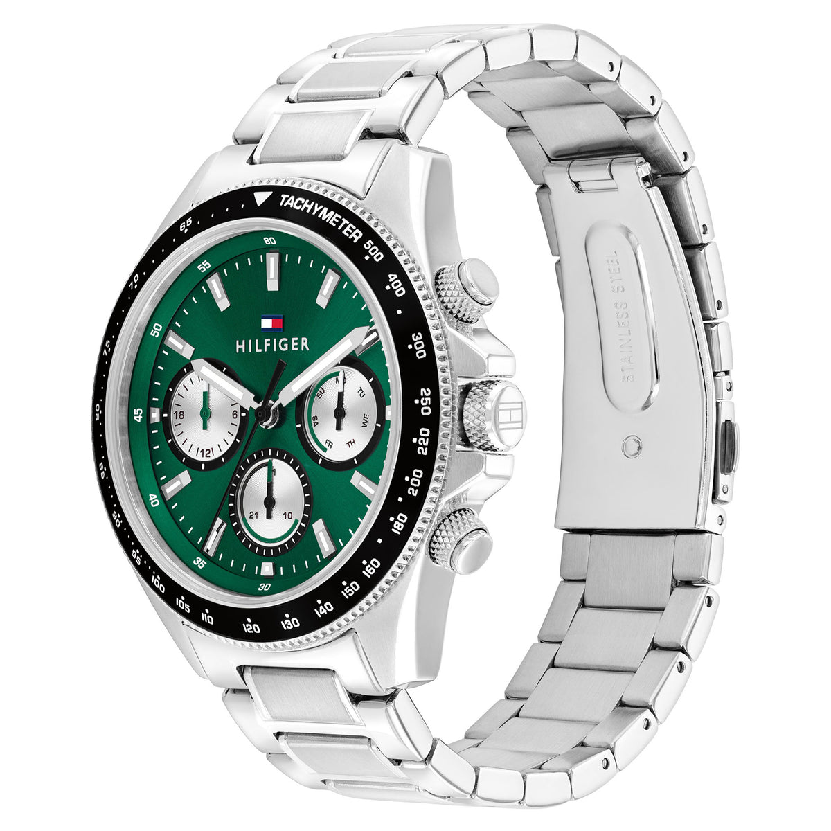 Tommy Hilfiger Stainless Steel Green Dial Multi-function Men's Watch - 1792211
