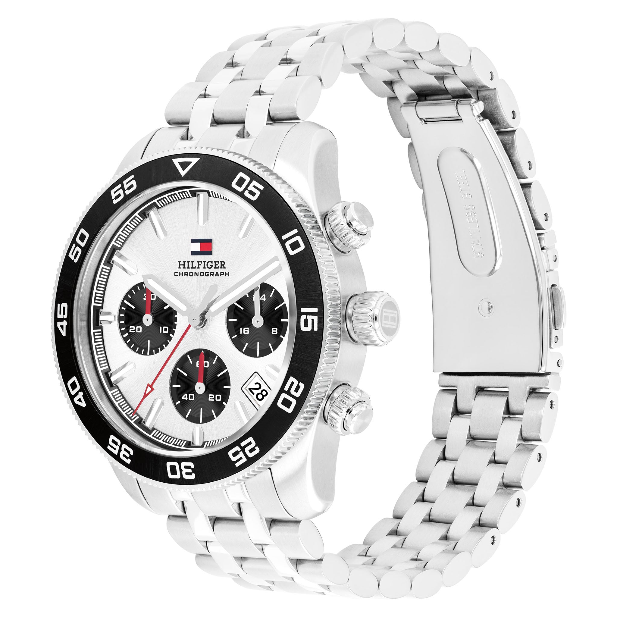 Tommy Hilfiger Stainless Steel Silver Dial Chronograph Men's - 1792215