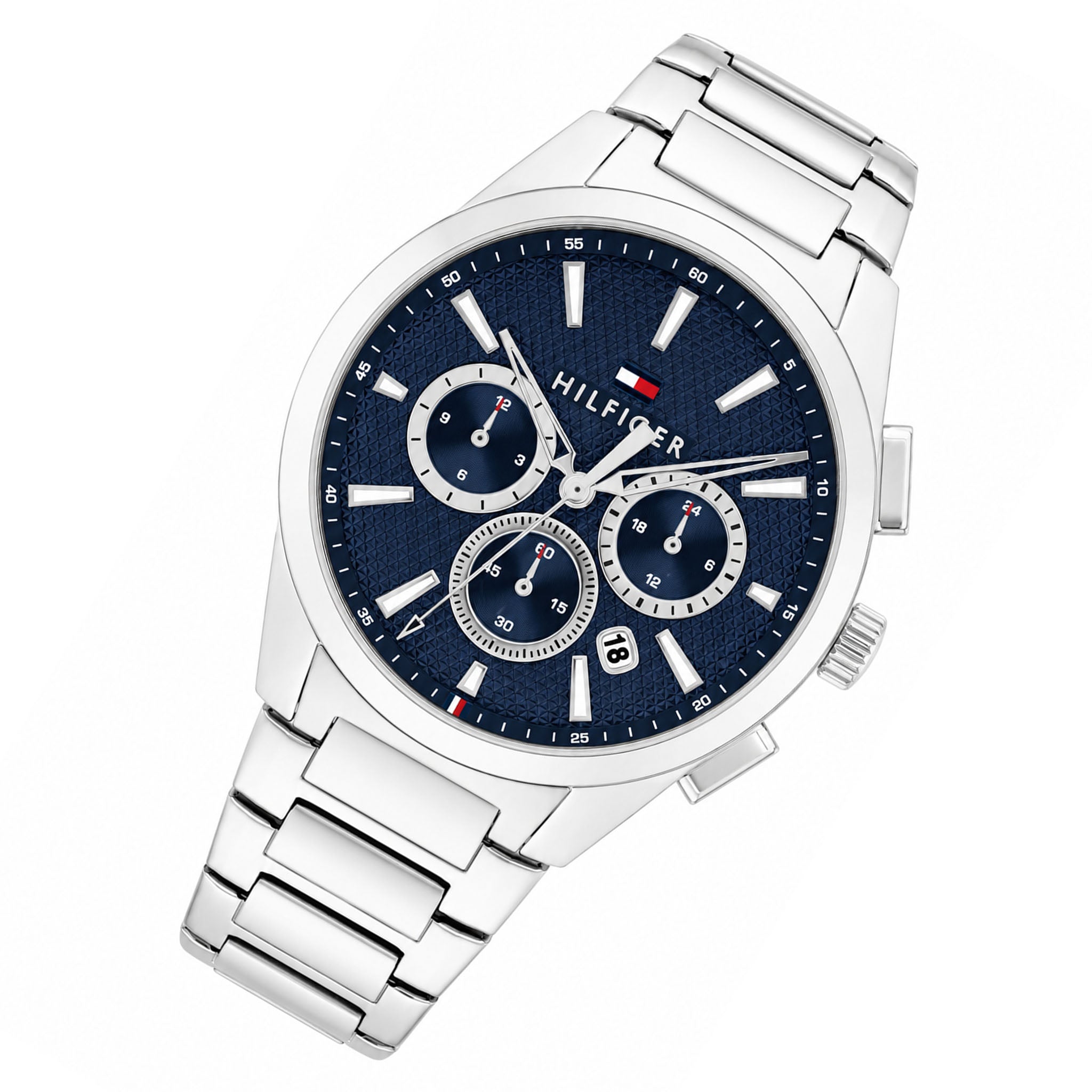 Tommy Hilfiger Silver Steel Navy Dial Multi-function Men's Watch - 1792253
