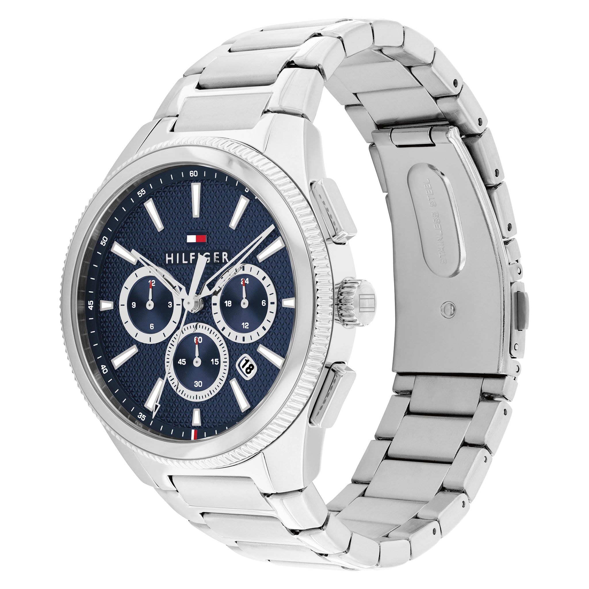 Tommy Hilfiger Silver Steel Navy Dial Multi-function Men's Watch - 1792253