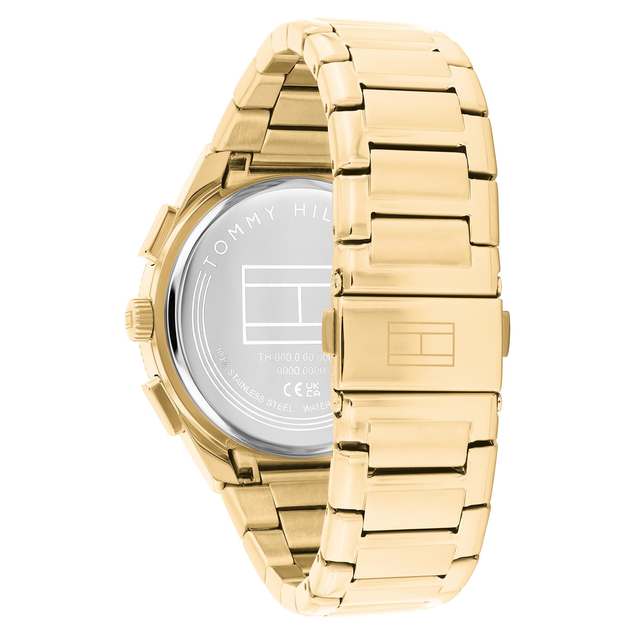 Tommy Hilfiger Gold Steel Black Dial Multi-function Men's Watch - 1792254