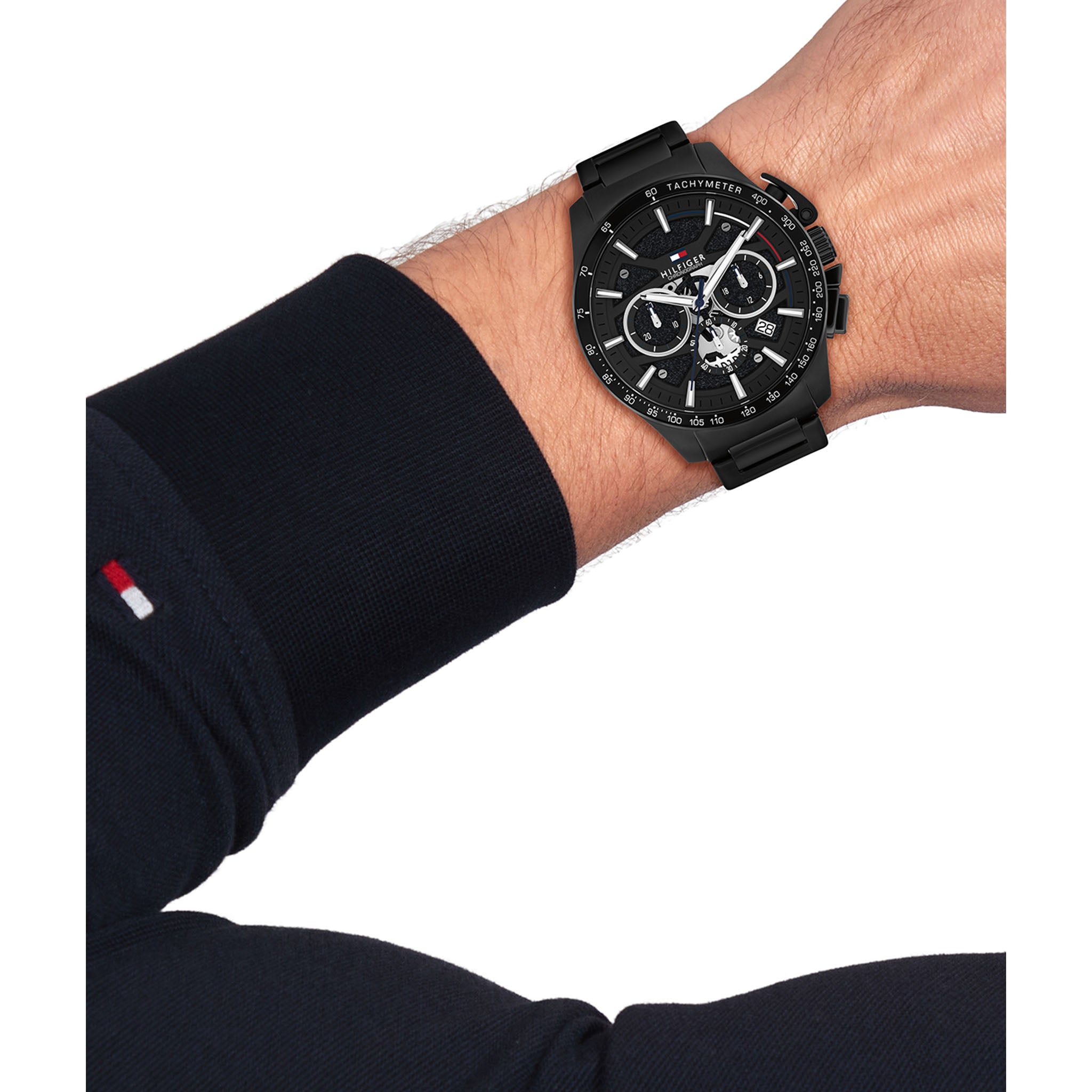 Tommy Hilfiger Steel Black Dial Chronograph Men's Watch - 1792262