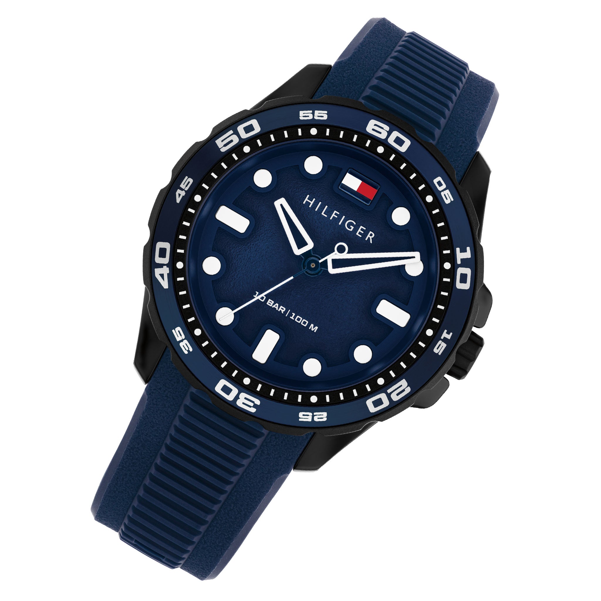 Tommy Hilfiger Silicone Blue Dial Men's Watch - 1792265