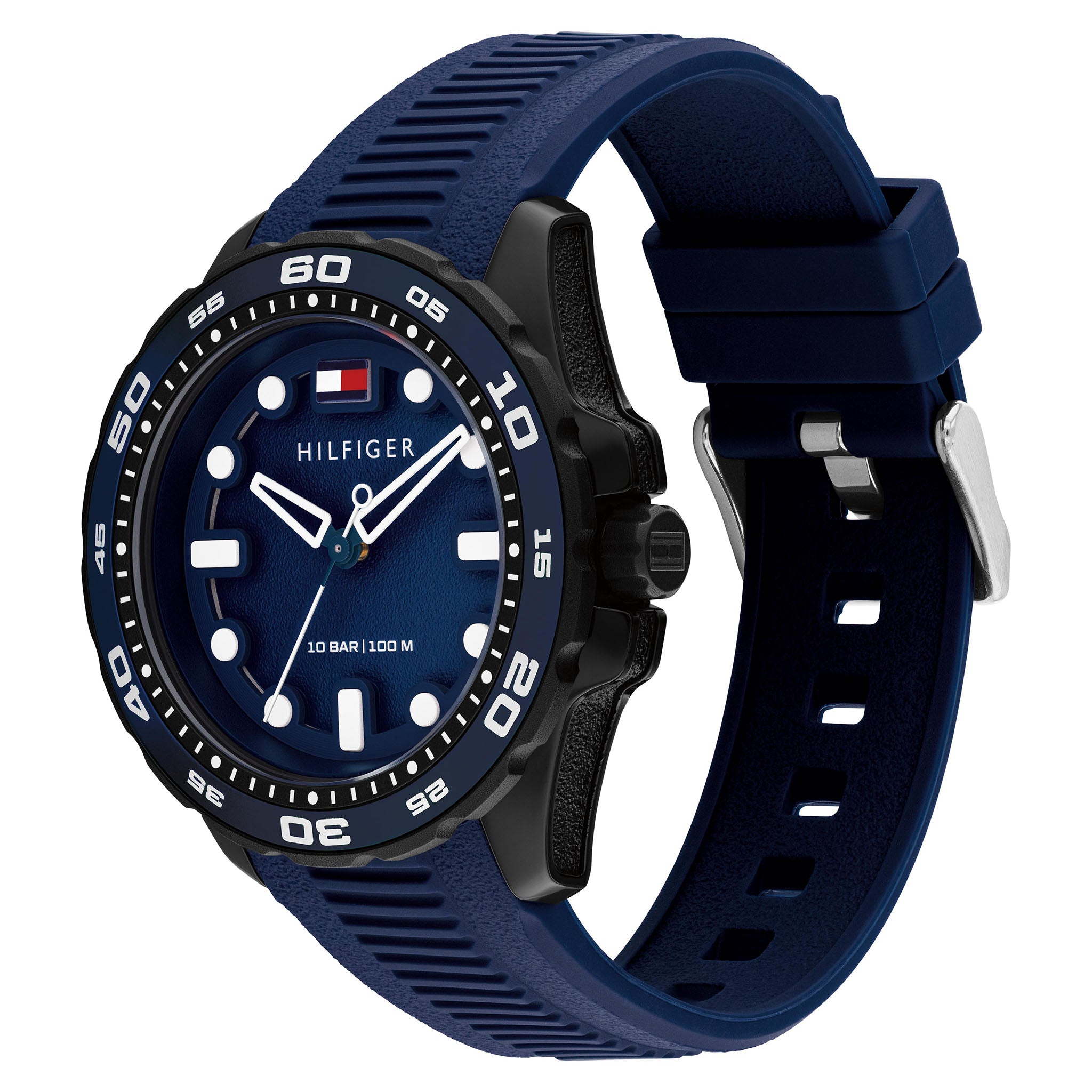 Tommy Hilfiger Silicone Blue Dial Men's Watch - 1792265