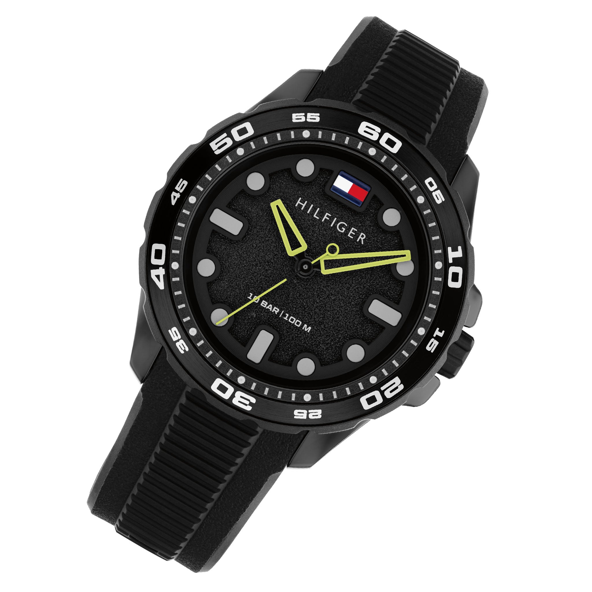 Tommy Hilfiger Silicone Black Dial Men's Watch- 1792266