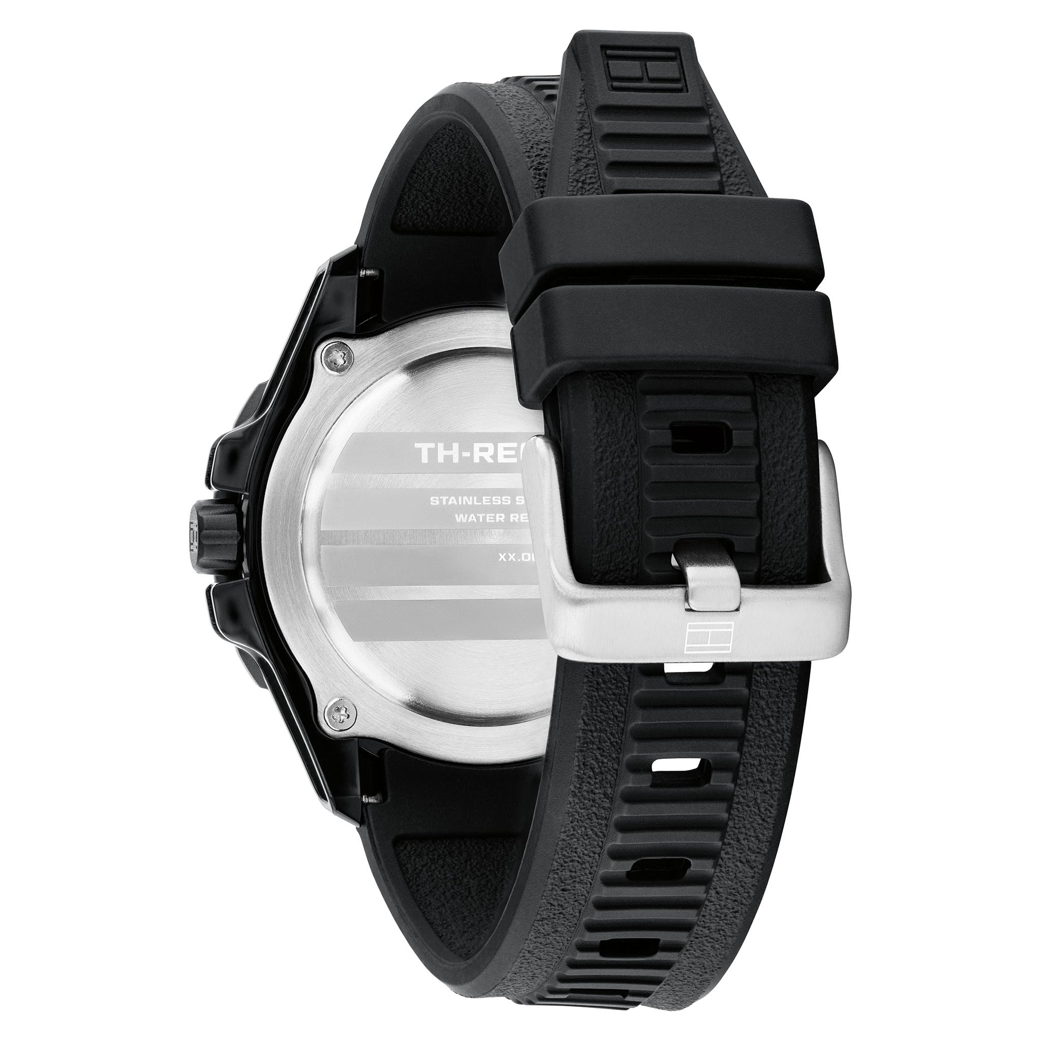 Tommy Hilfiger Silicone Black Dial Men's Watch- 1792266