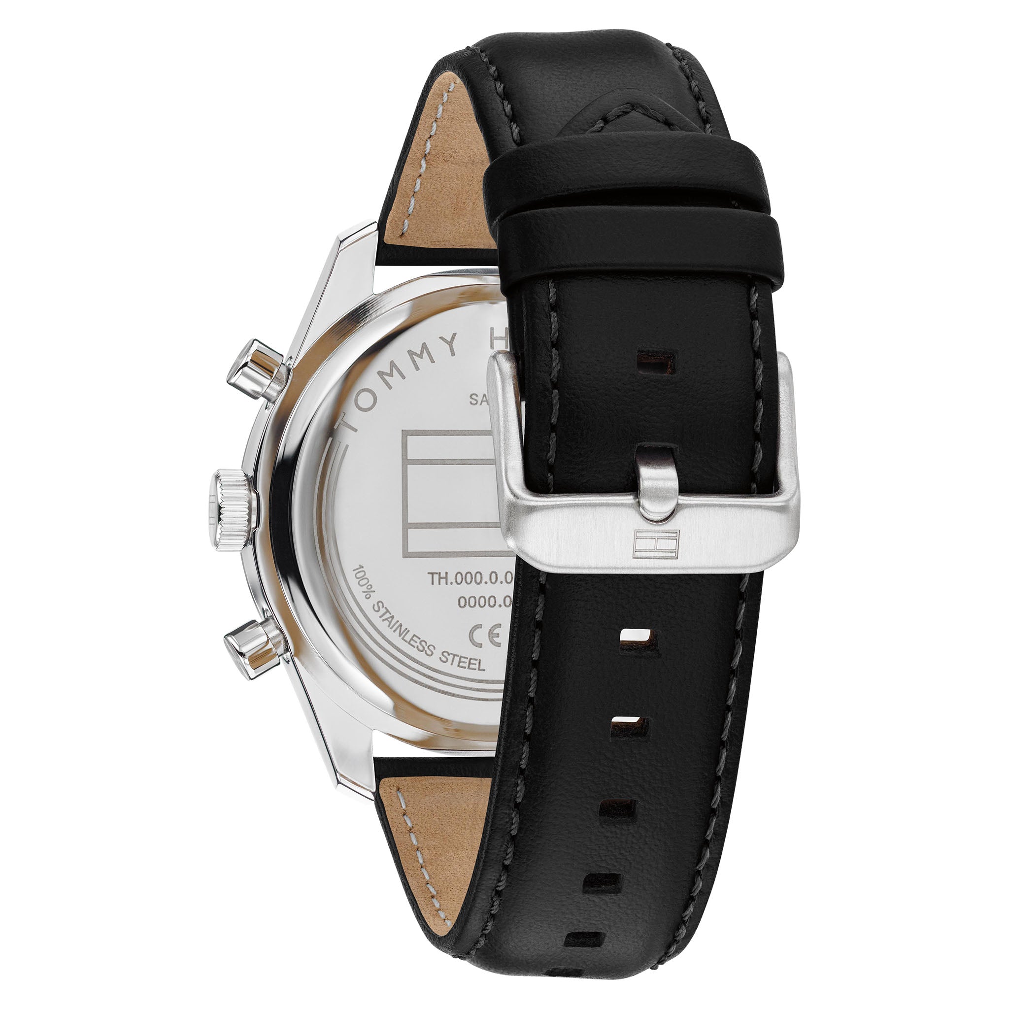 Tommy Hilfiger Leather Black Dial Multi-function Men's Watch - 1792277
