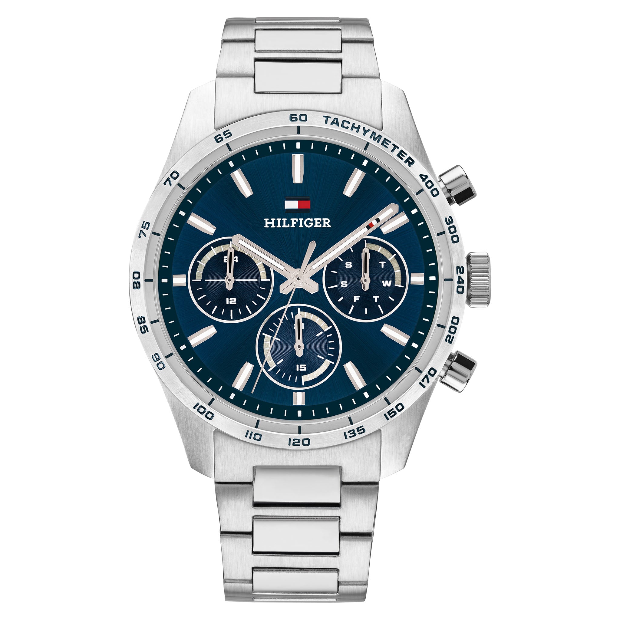 Tommy Hilfiger Silver Steel Navy Dial Multi-function Men's Watch - 1792278