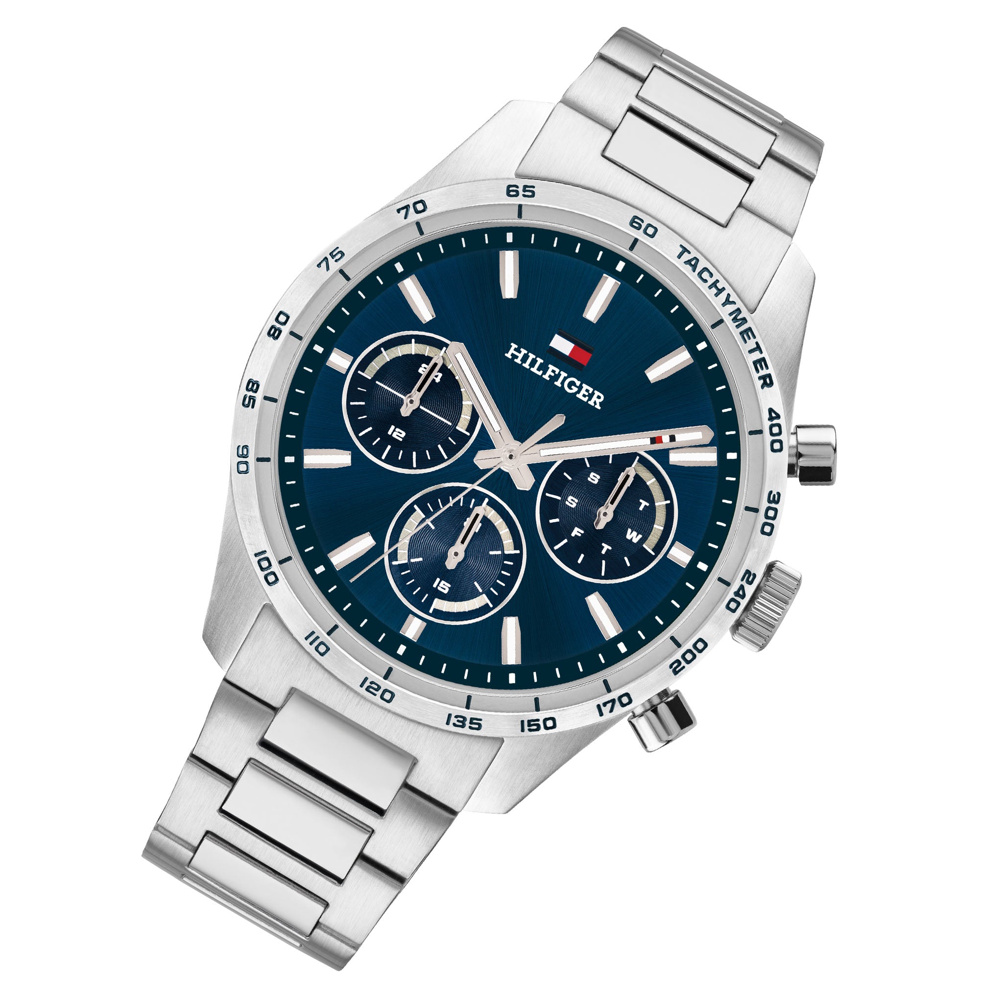 Tommy Hilfiger Silver Steel Navy Dial Multi-function Men's Watch - 1792278