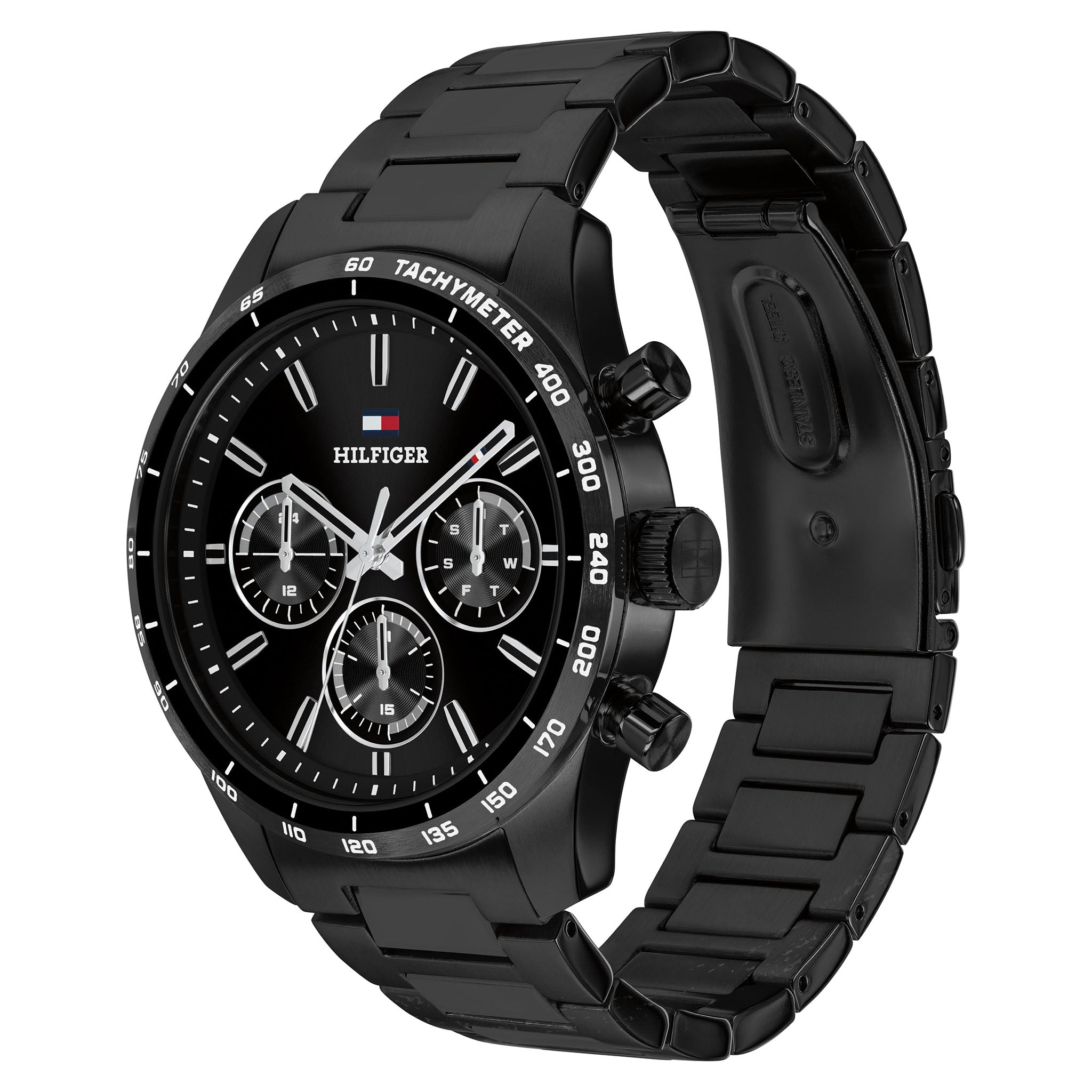 Tommy Hilfiger Black Steel Multi-function Men's Watch - 1792280