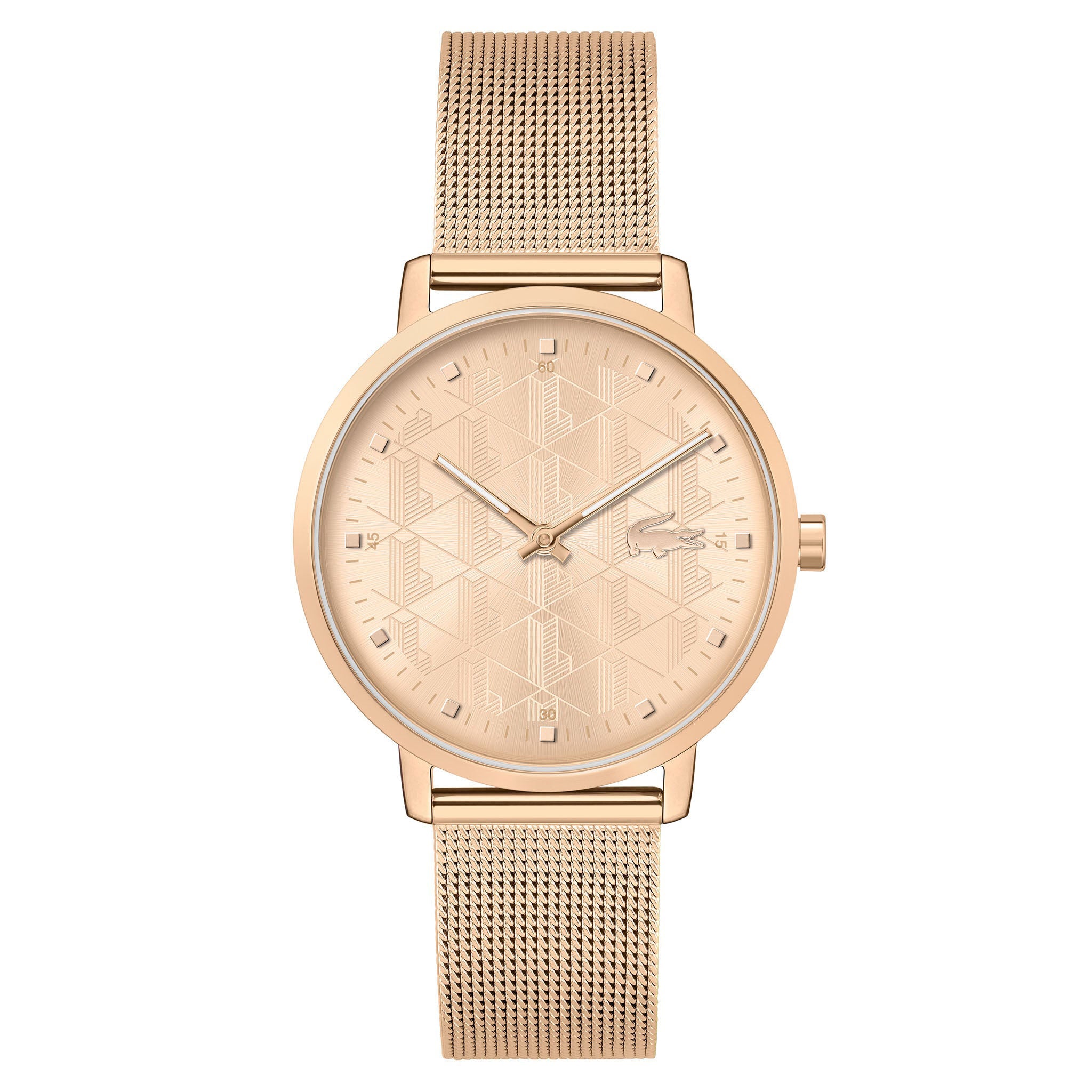 Lacoste Crocorigin Carnation Gold Steel Mesh Slim Women's Watch - 2001287