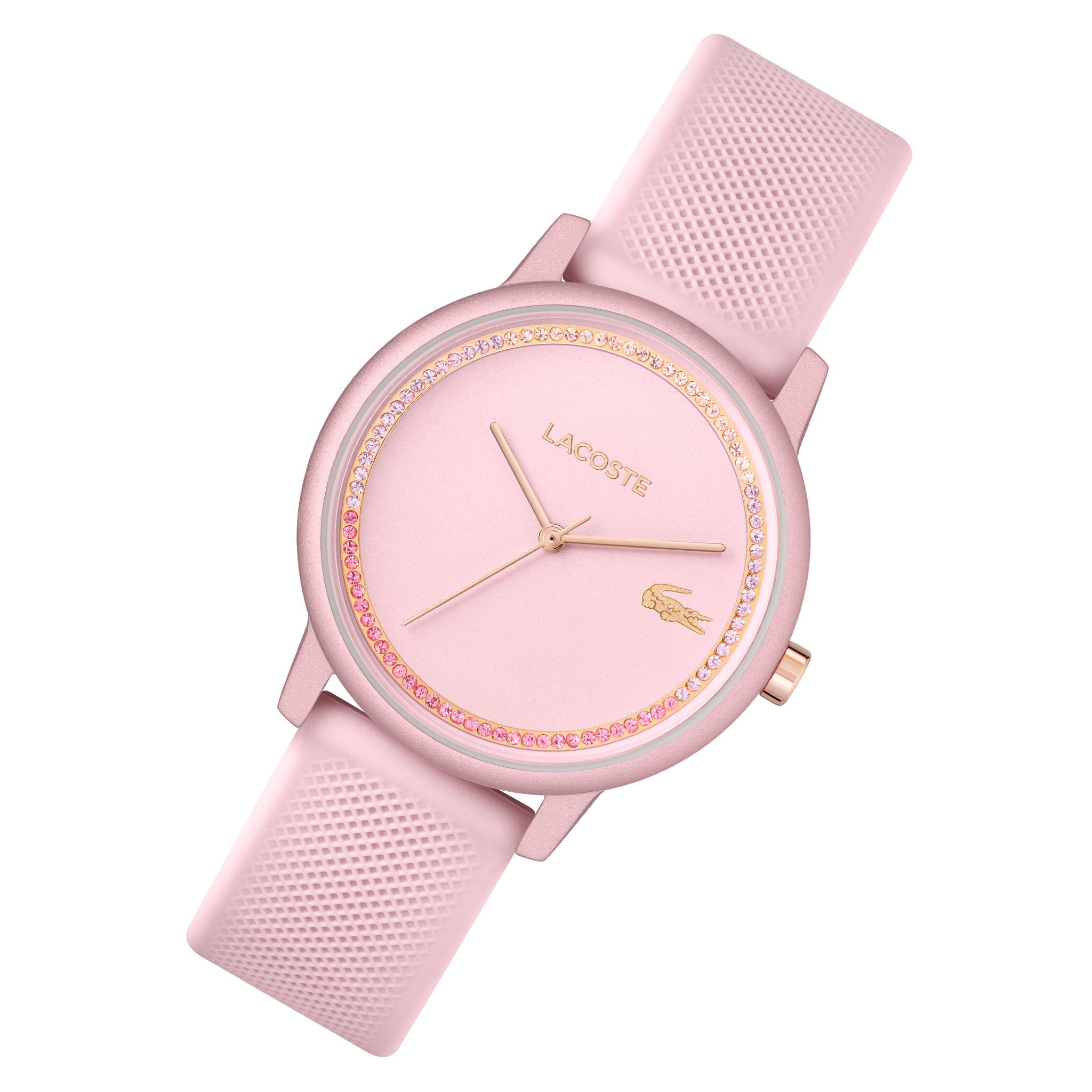 Lacoste 12.12 Silicone Pink Metallic Dial Women's Watch - 2001289