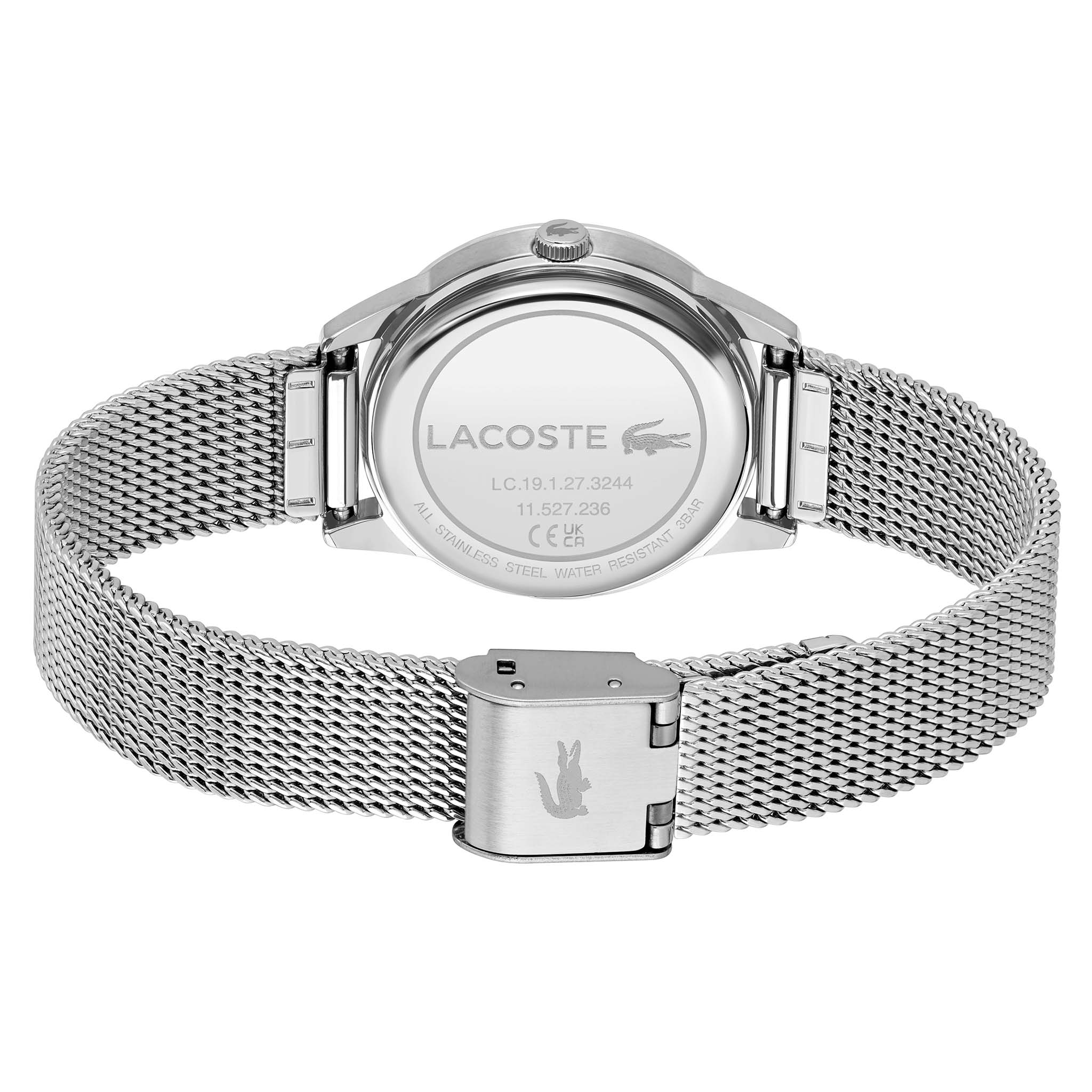 Lacoste Stargaze Steel Mesh Silver White Dial Women's Watch - 2001307