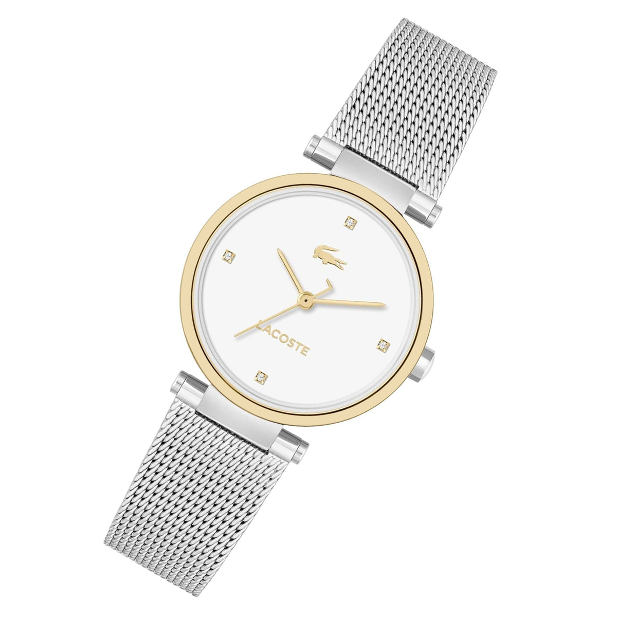 Lacoste Stainless Steel Mesh White Dial Women's Watch - 2001337