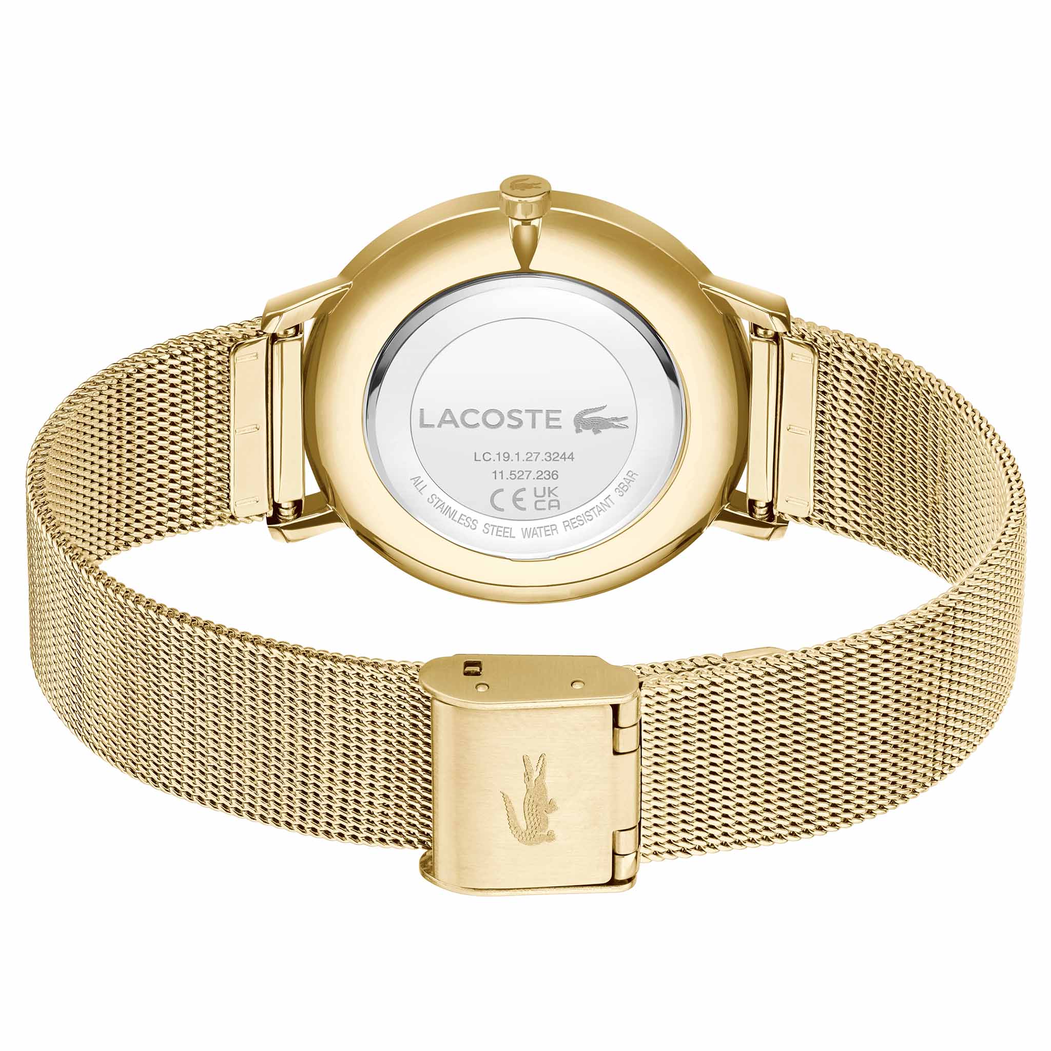 Lacoste Gold Steel Mesh Green Dial Women's Watch - 2001356