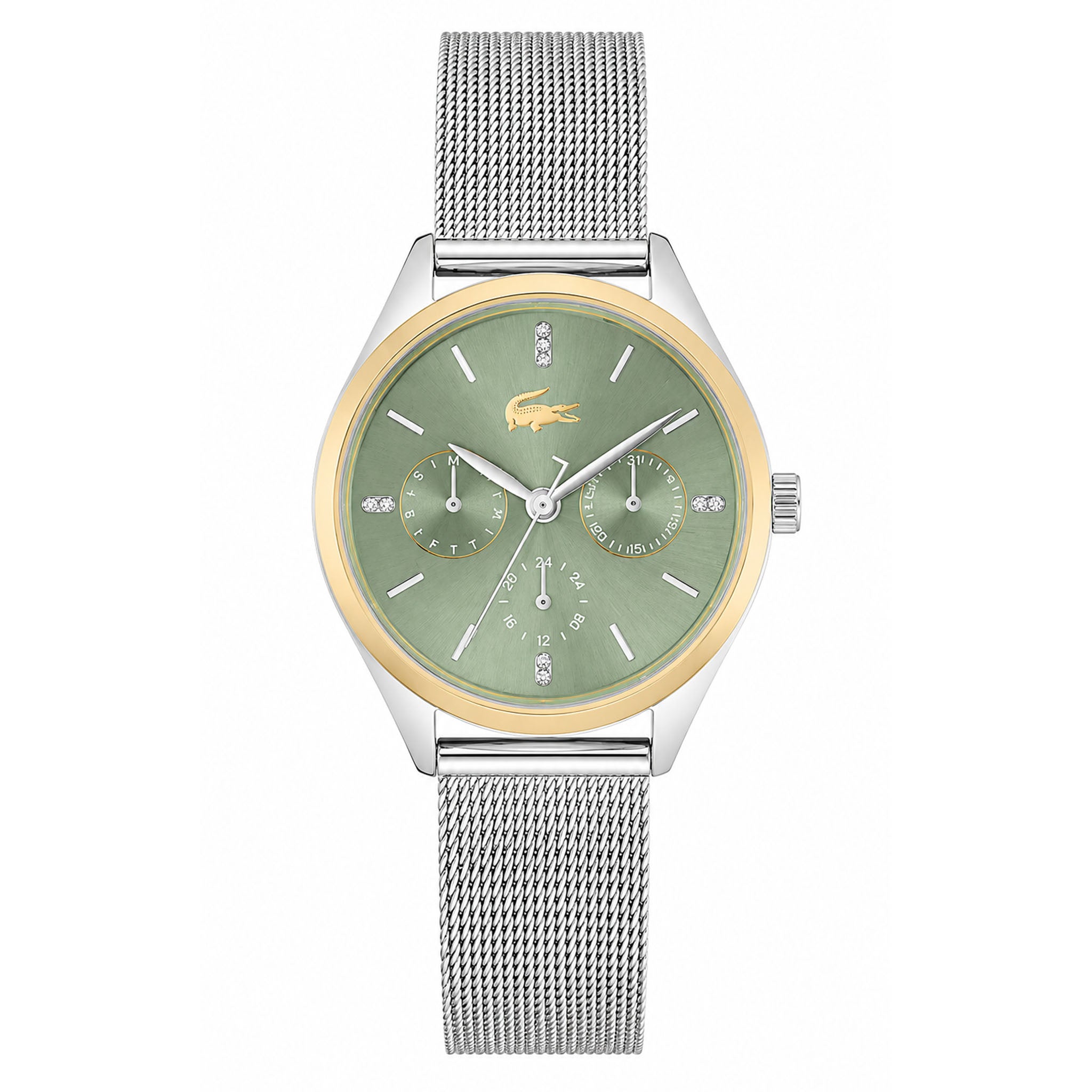 Lacoste Stainless Steel Green Dial Multi-function Women's Watch - 2001498