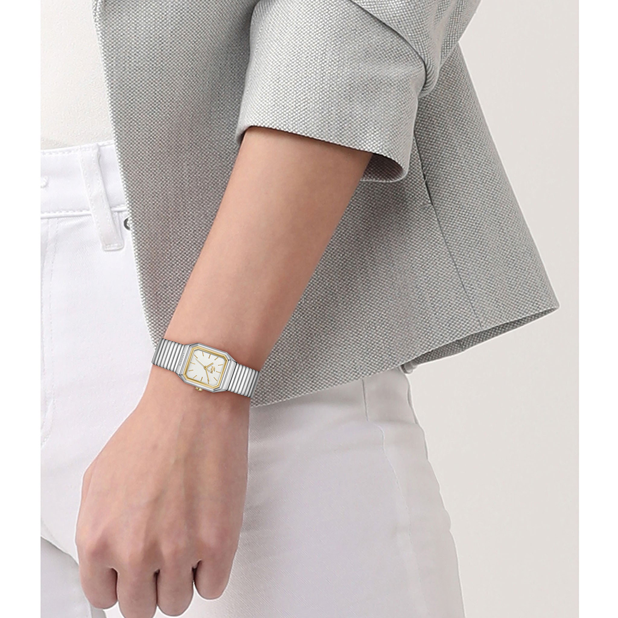 Lacoste Silver Steel White Dial Women's Watch - 2001506