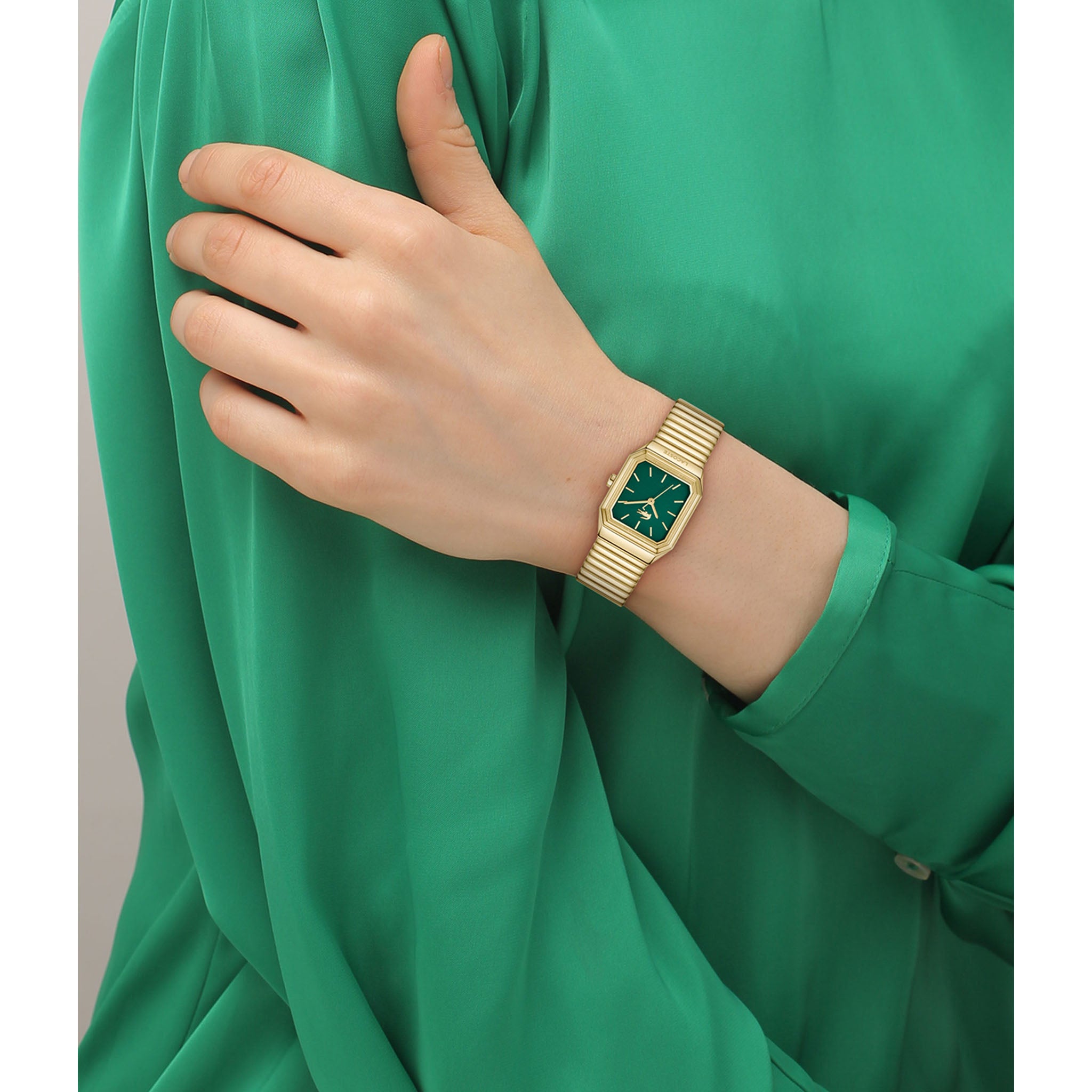Lacoste Gold Steel Green Dial Women's Watch - 2001507