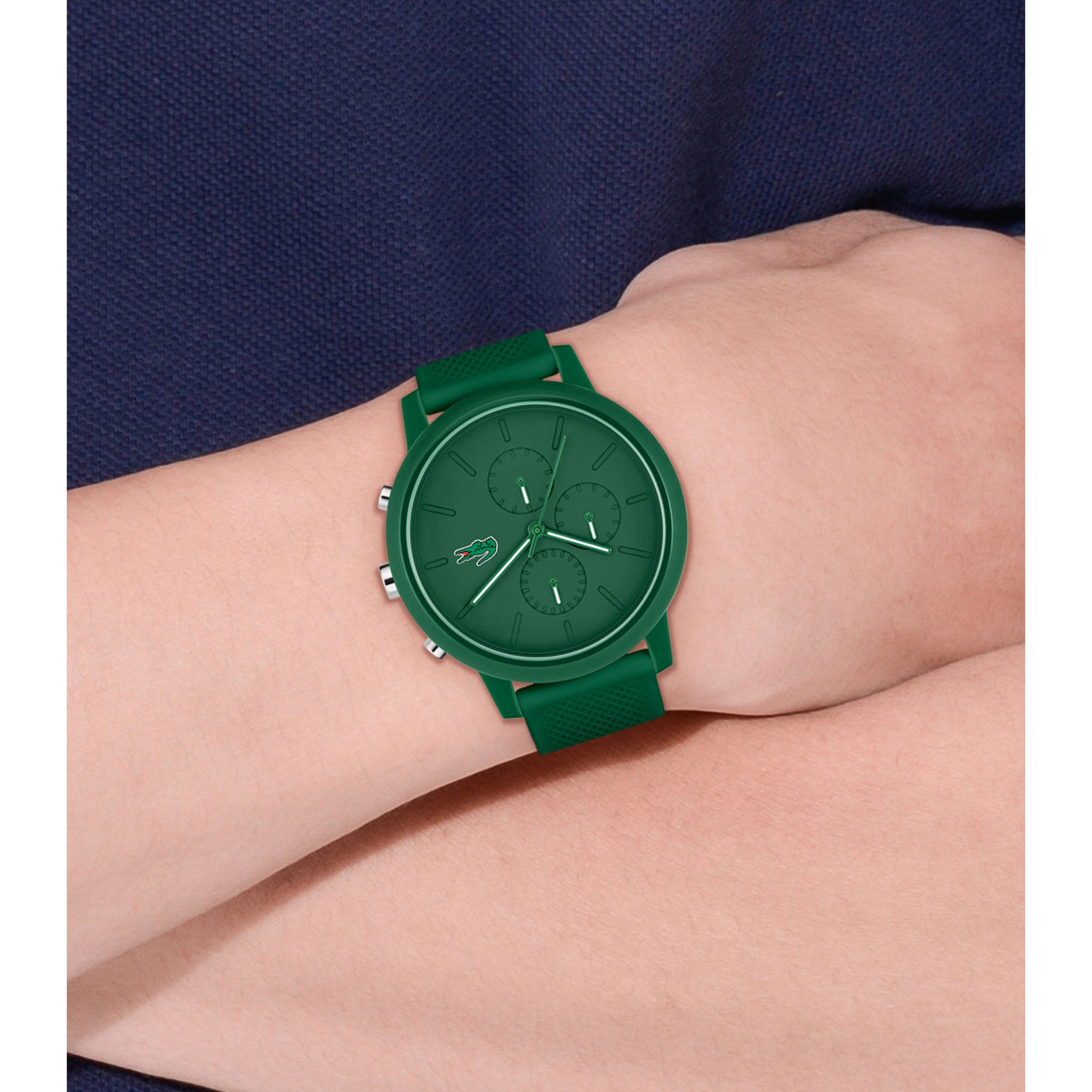 Lacoste 12.12 Green Silicone Chronograph Men's Watch - 2011245