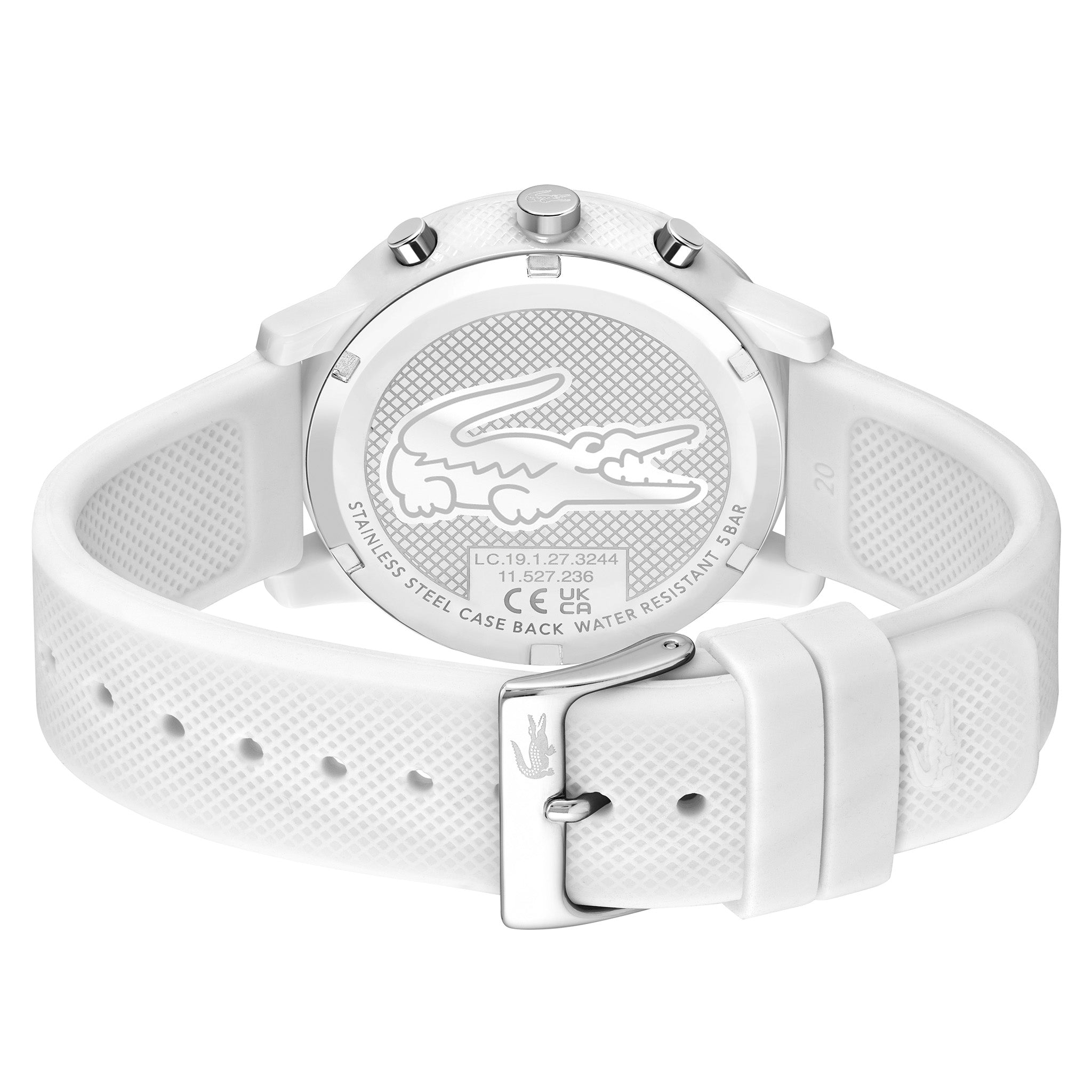 Lacoste 12.12 White Silicone Chronograph Men's Watch - 2011246