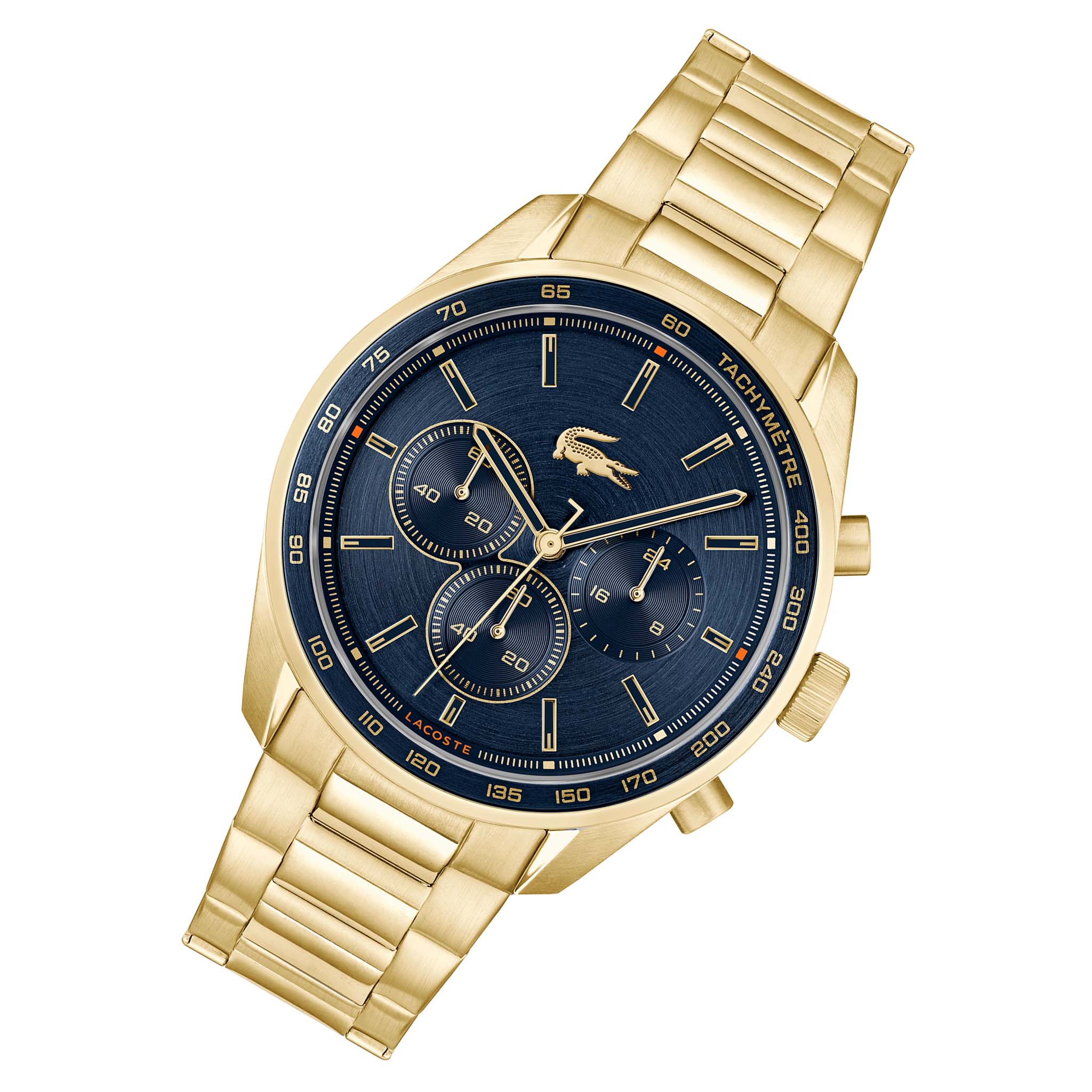 Lacoste Gold Steel Blue Dial Chronograph Men's Watch - 2011381