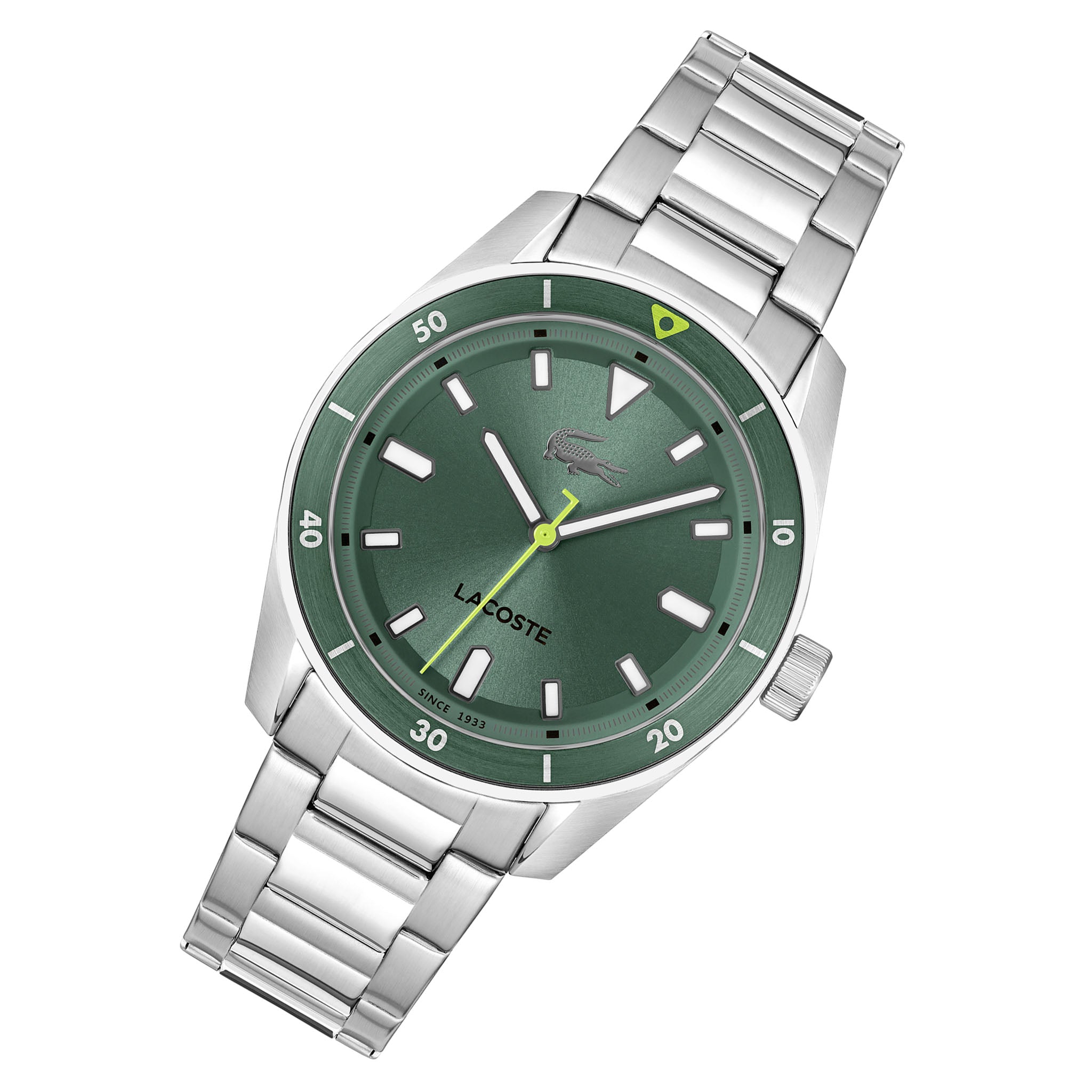 Lacoste Stainless Steel Green Dial Men's Watch - 2011425