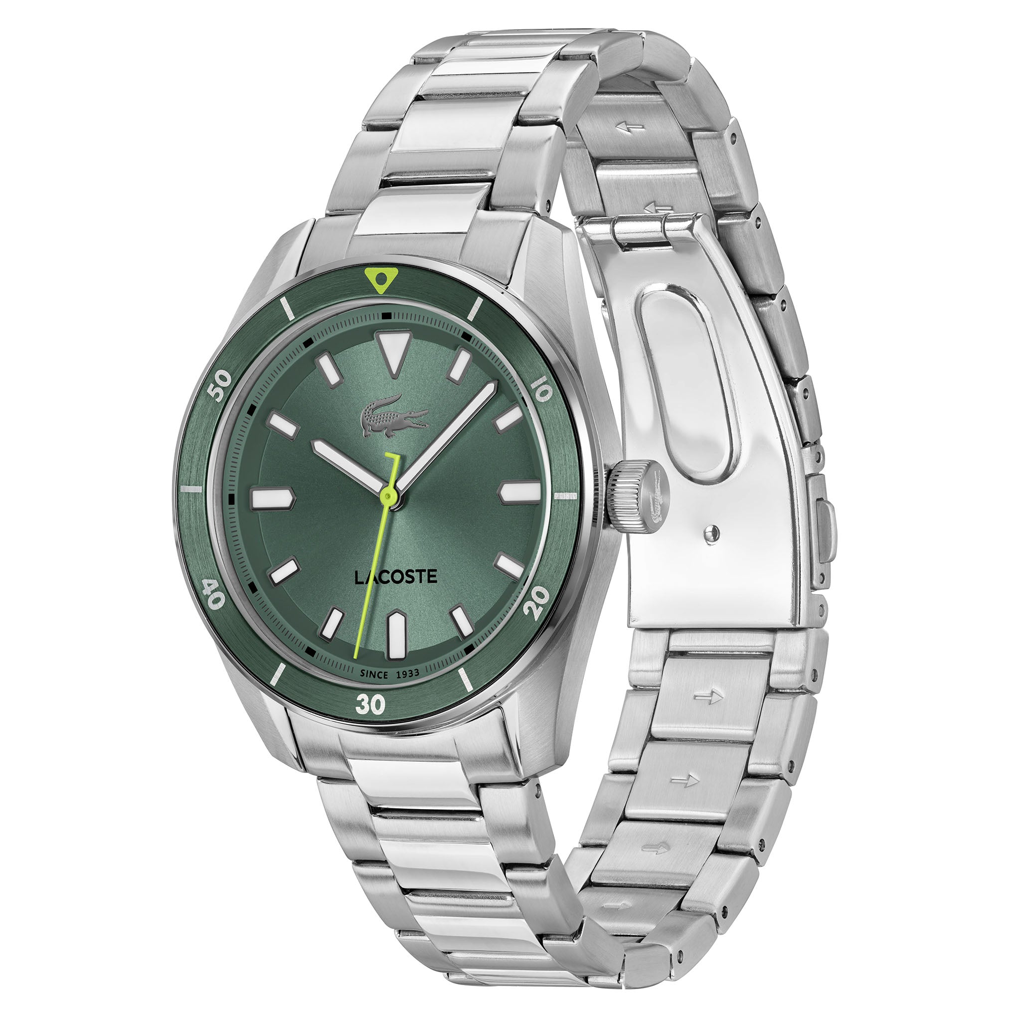 Lacoste Stainless Steel Green Dial Men's Watch - 2011425