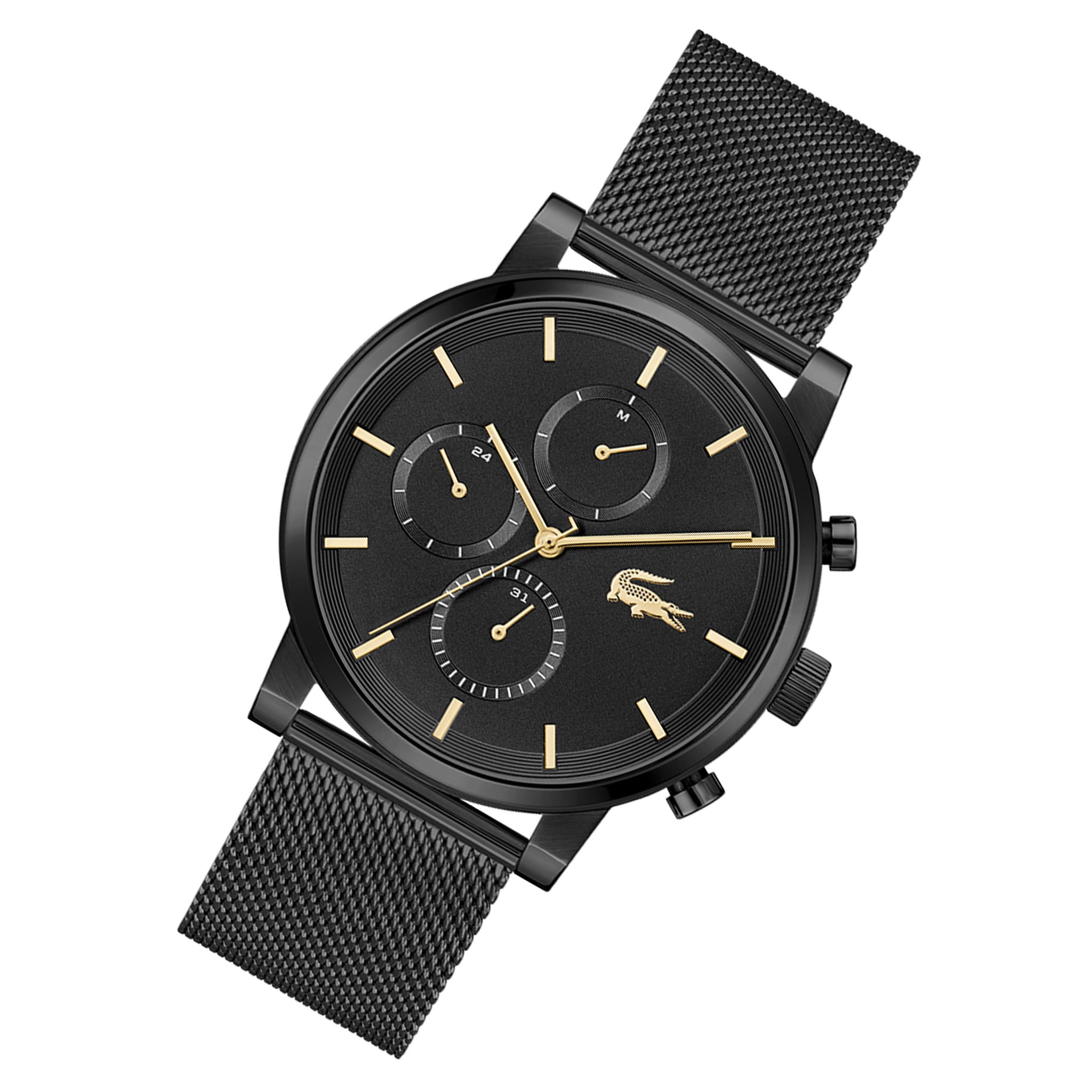 Lacoste Black Steel Mesh Multi-function Men's Watch - 2011485
