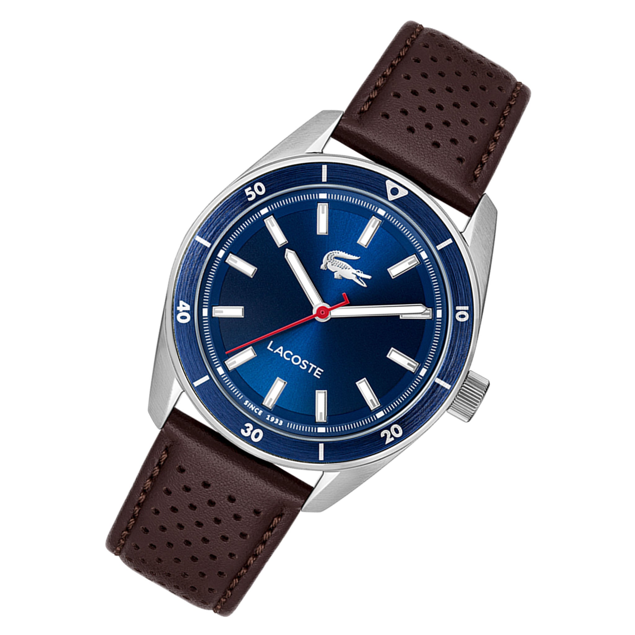 Lacoste Brown Leather Blue Dial Men's Watch - 2011489