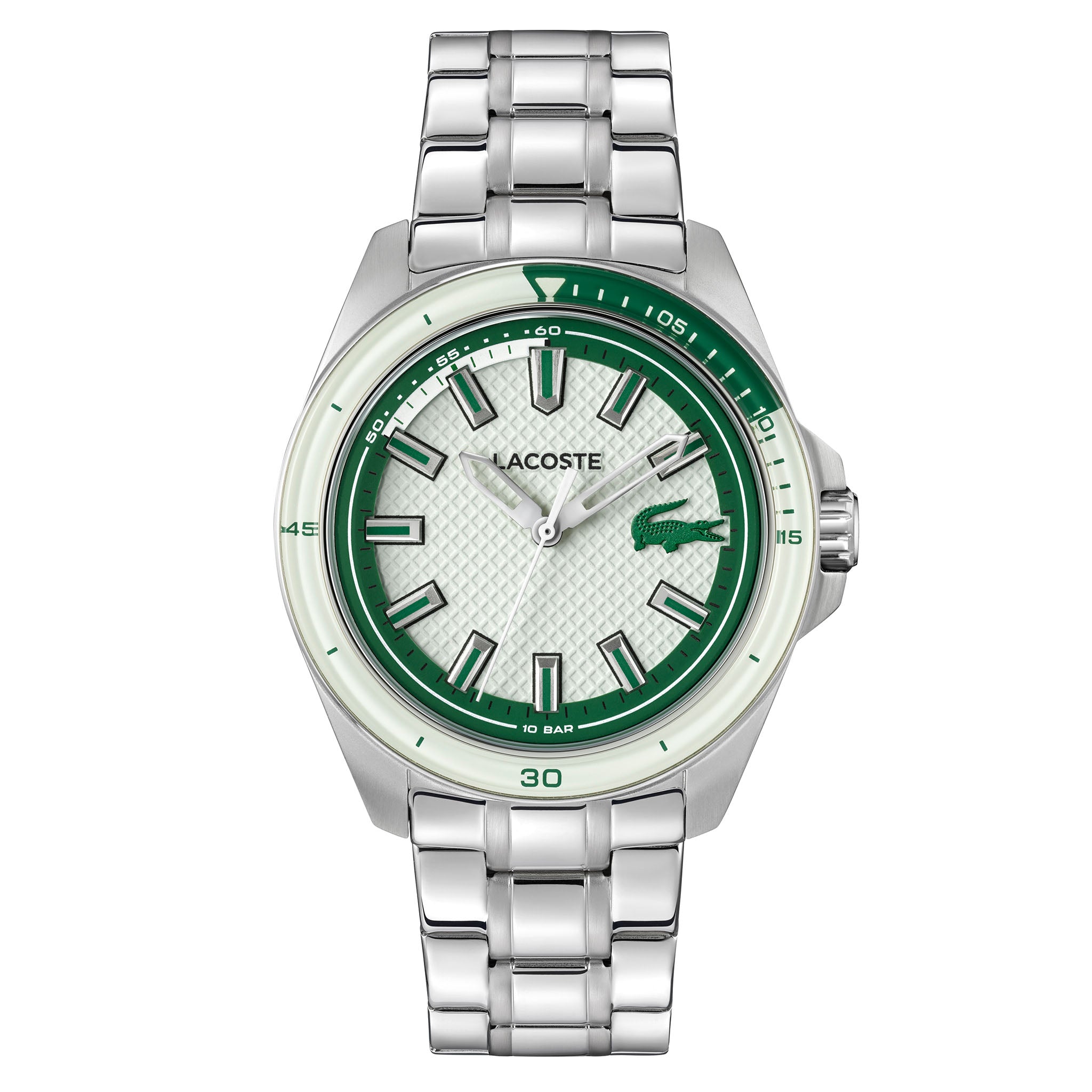 Lacoste Stainless Steel White Dial Men's Watch - 2011496