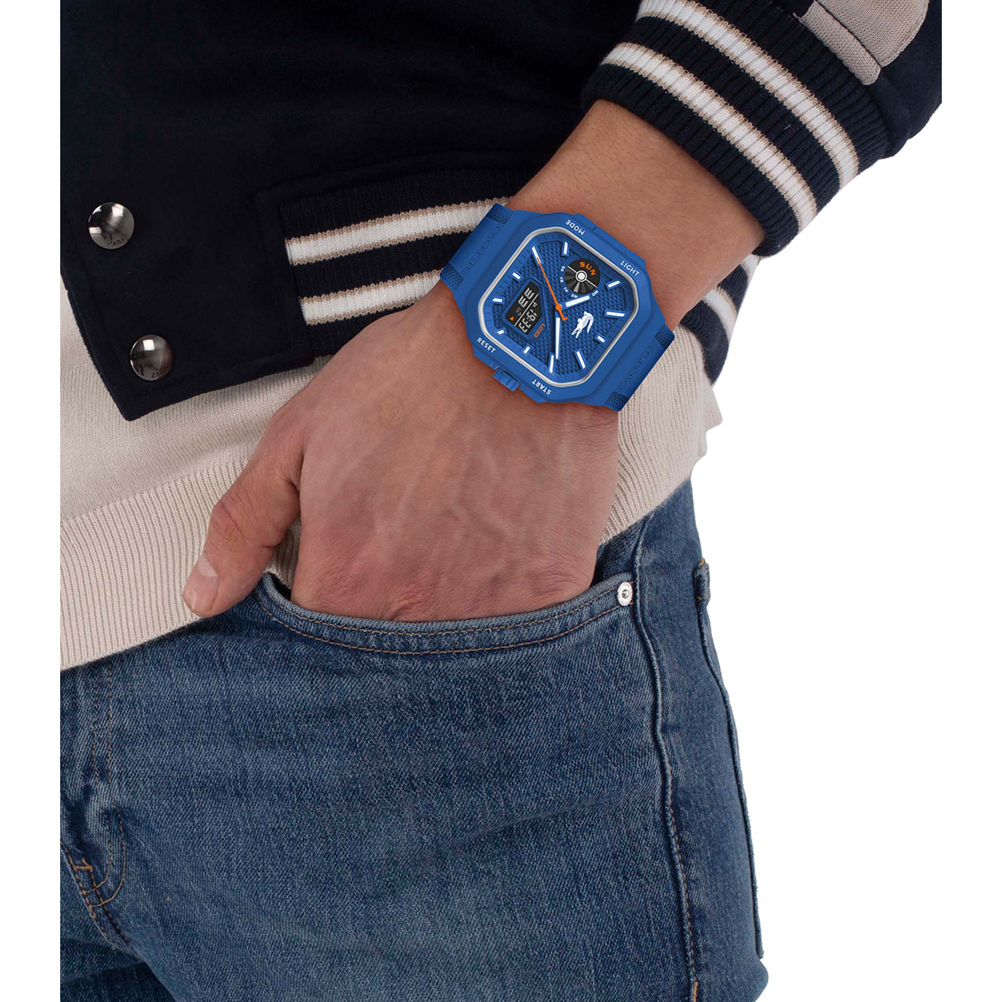 Lacoste Silicone Blue Dial Digital-Analogue Men's Watch - 2011504