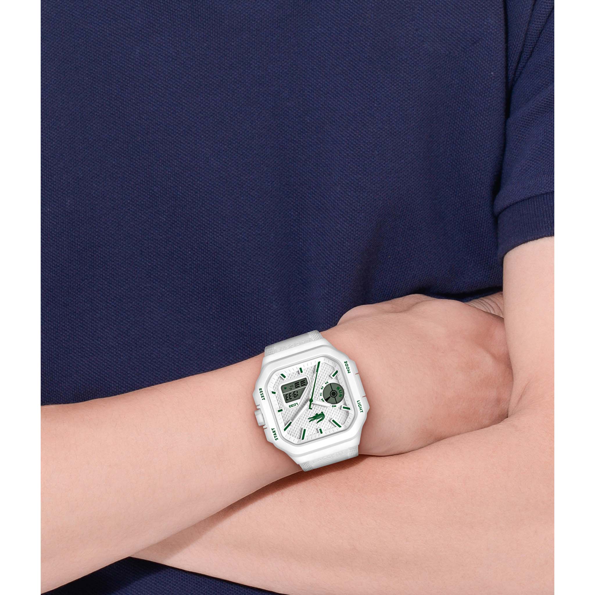 Lacoste Silicone White Dial Digital-Analogue Men's Watch - 2011506