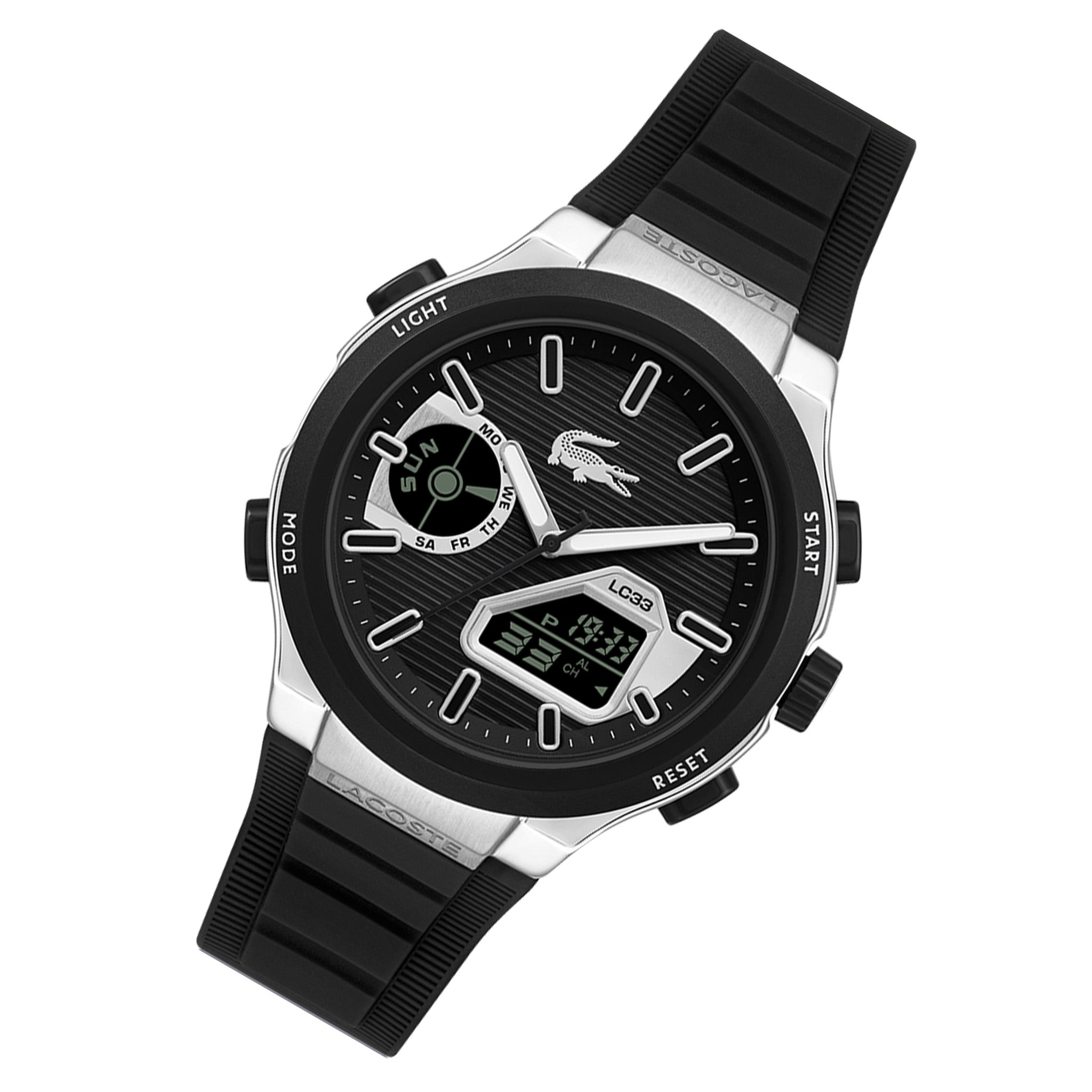 Lacoste Silicone Black Dial Analogue-Digital Men's Watch - 2011516