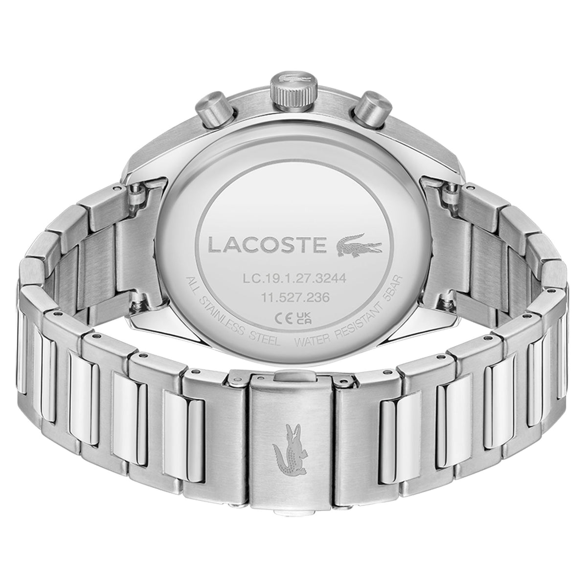 Lacoste Silver Steel Green Dial Chronograph Men's Watch - 2011533