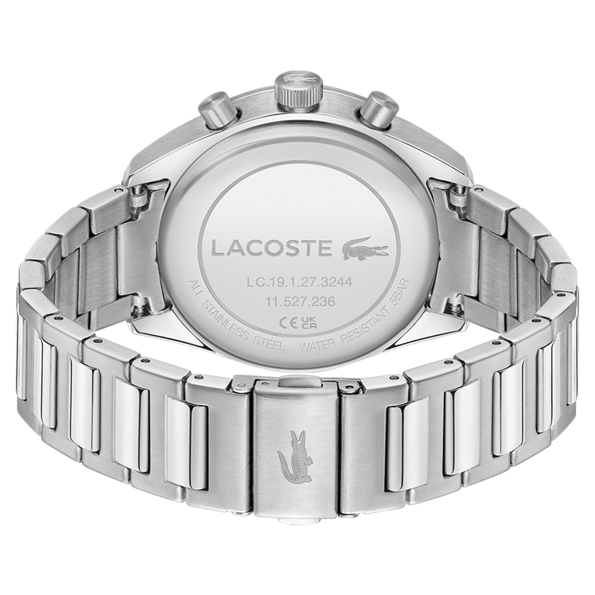 Lacoste Silver Steel Blue Dial Chronograph Men's Watch - 2011534
