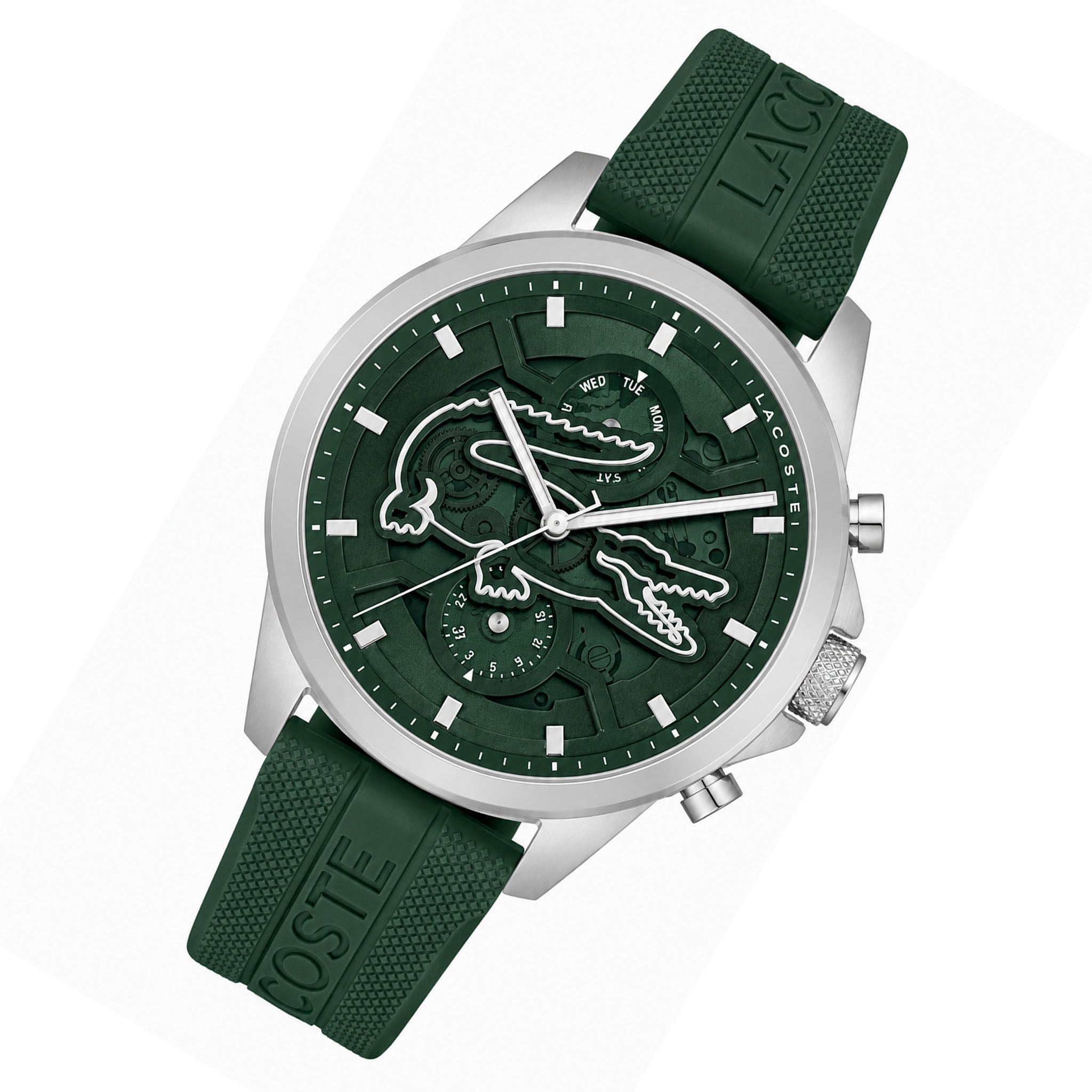 Lacoste Silicone Green Dial Multi-function Men's Watch - 2011536