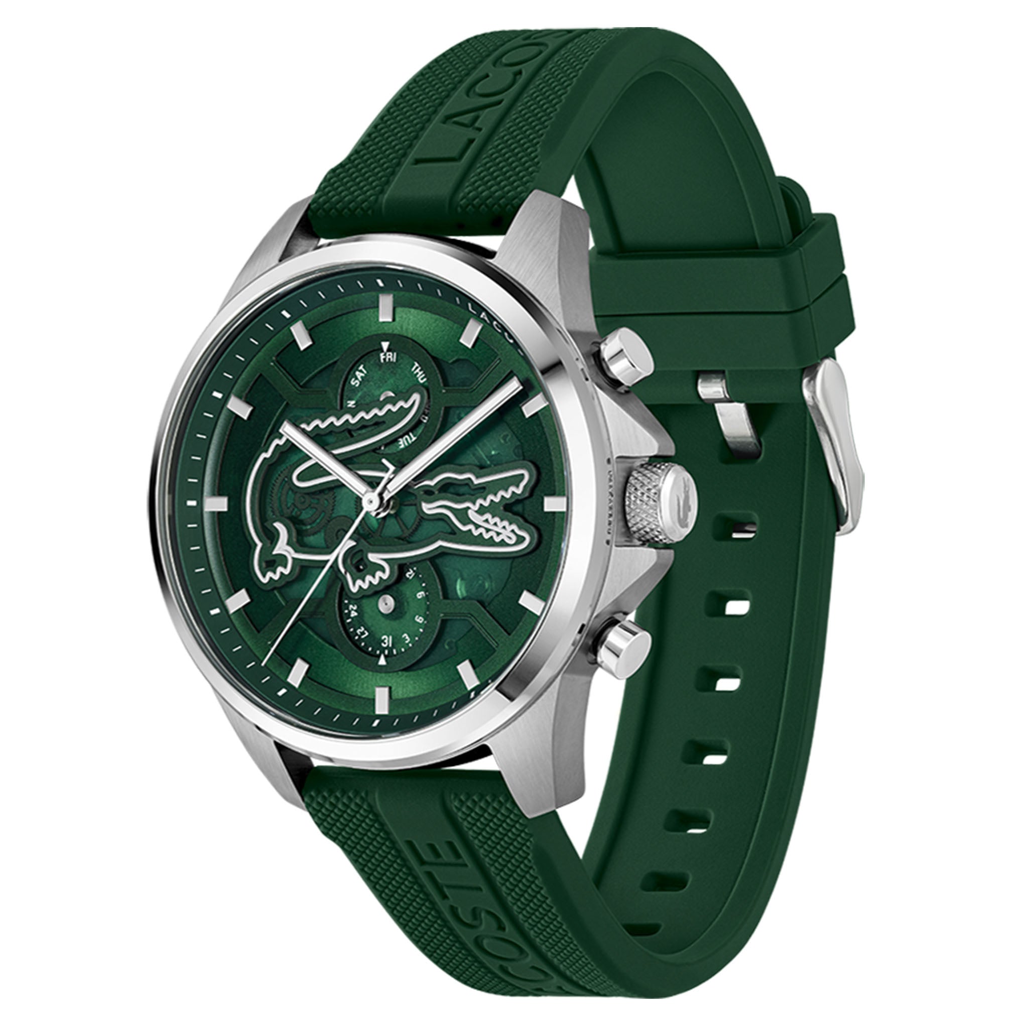 Lacoste Silicone Green Dial Multi-function Men's Watch - 2011536