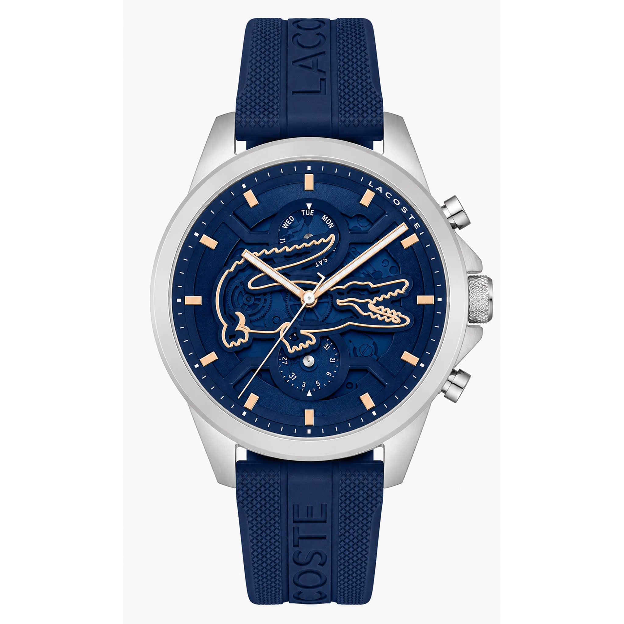 Lacoste Silicone Blue Dial Multi-function Men's Watch - 2011538